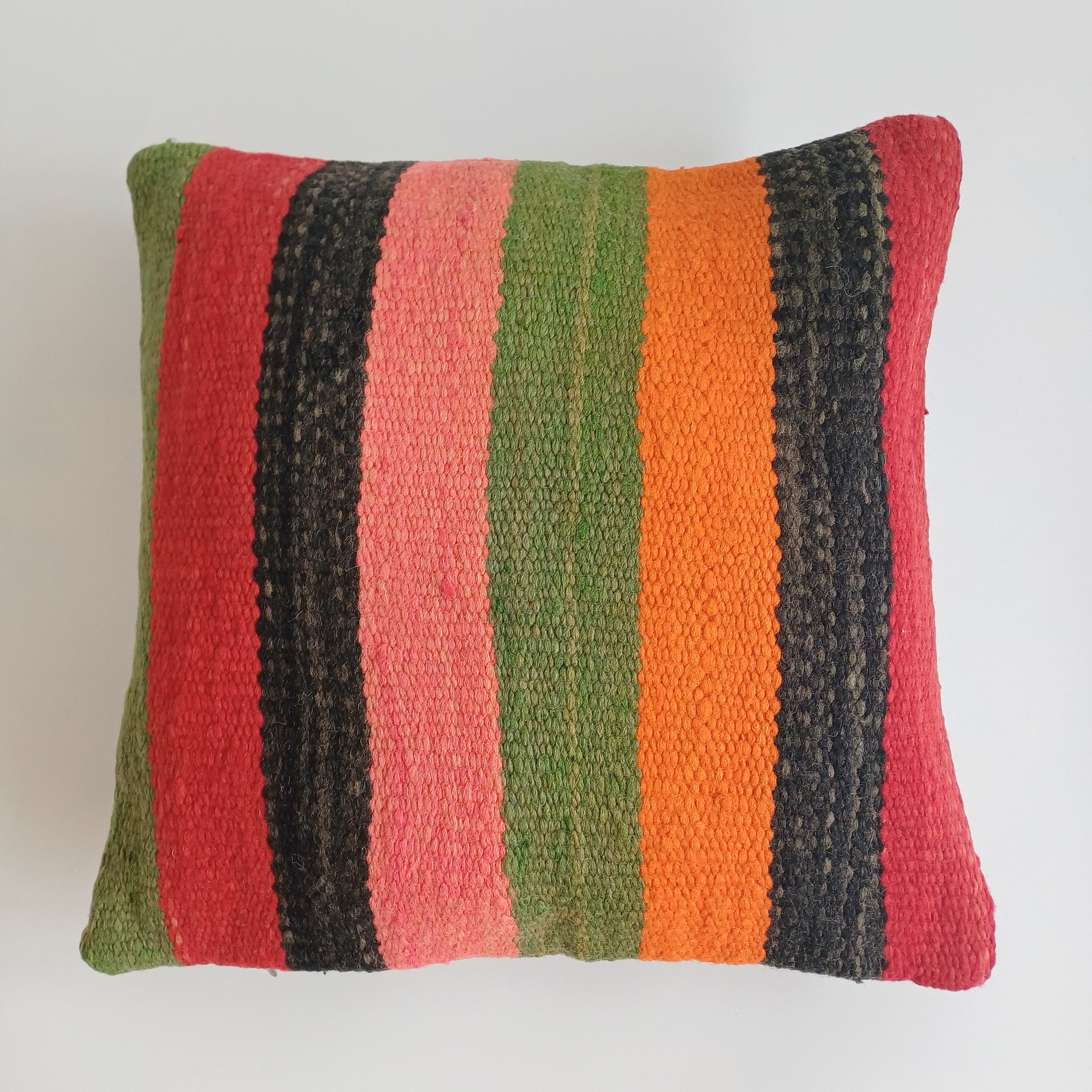 Moroccan Handmade Multicoloured Rug Cushion Cover 16''x16'' / 40x40 CM