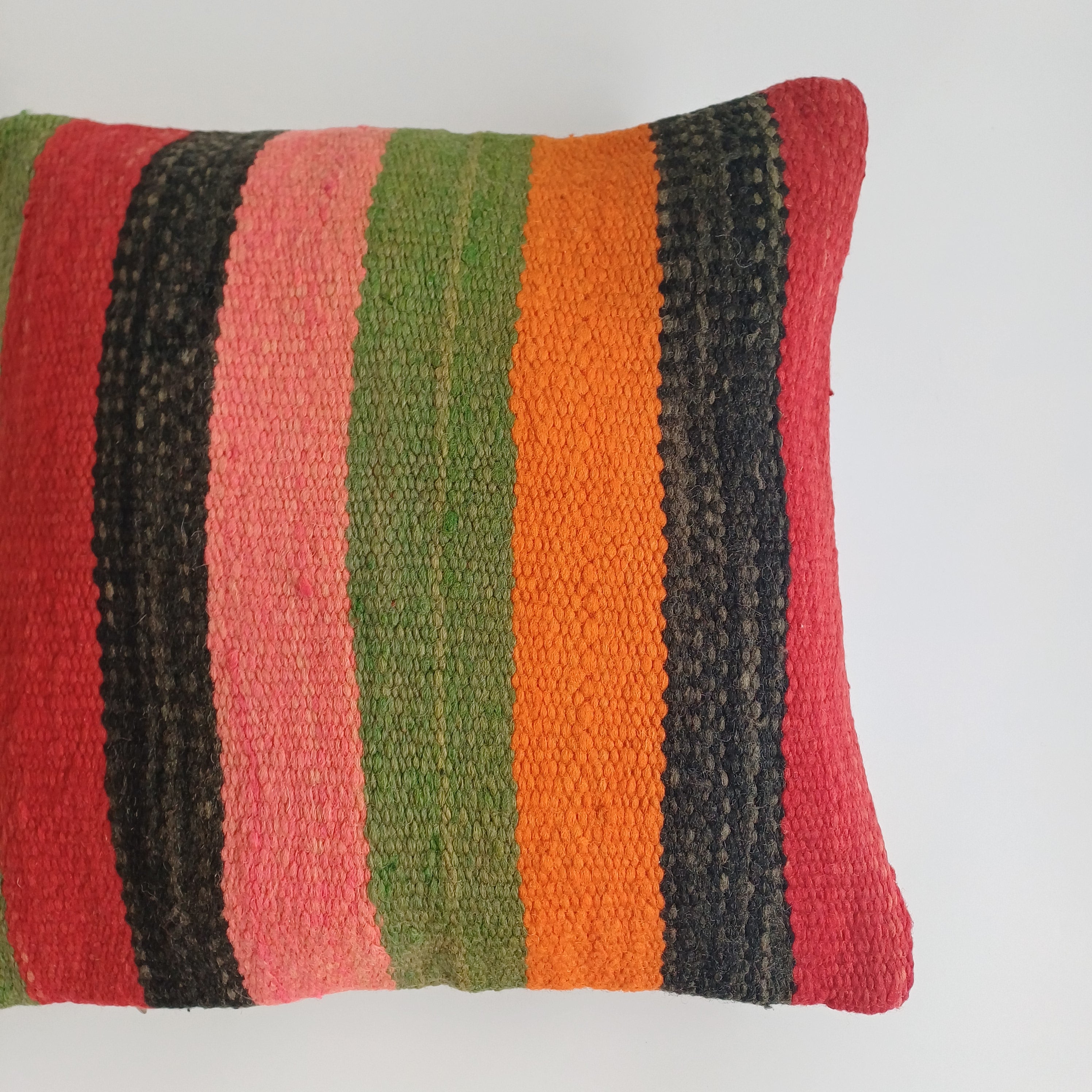 Moroccan Handmade Multicoloured Rug Cushion Cover 16''x16'' / 40x40 CM