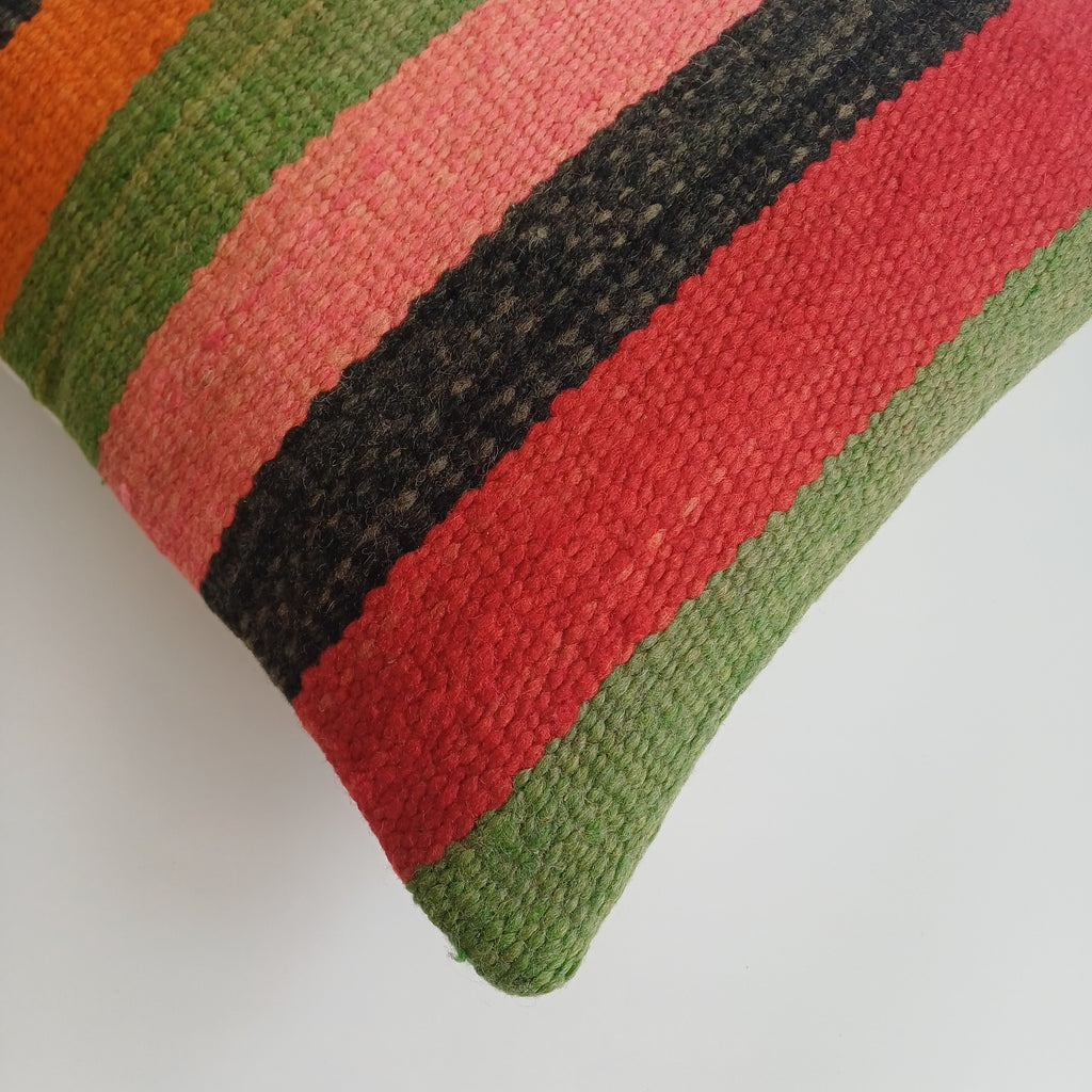 Moroccan Handmade Multicoloured Rug Cushion Cover 16''x16'' / 40x40 CM
