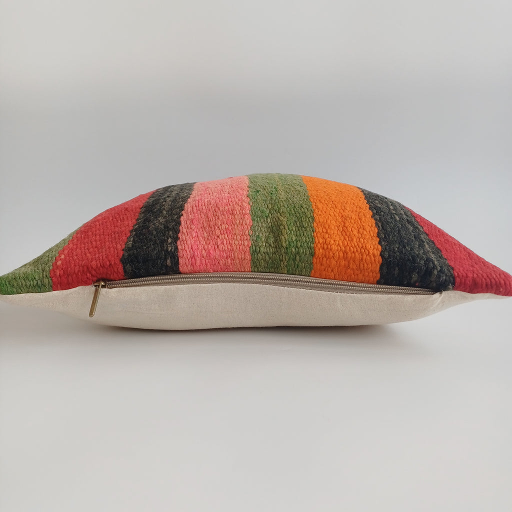 Moroccan Handmade Multicoloured Rug Cushion Cover 16''x16'' / 40x40 CM