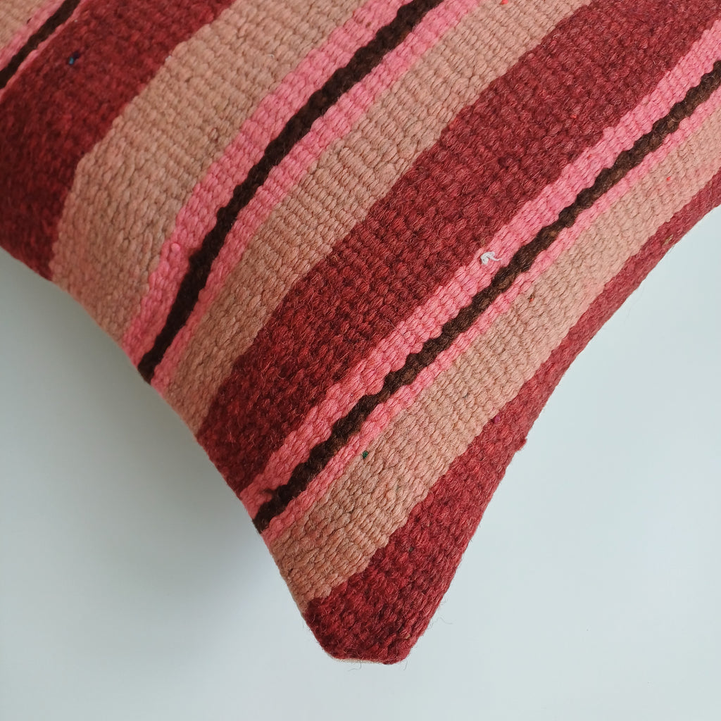 Moroccan Handmade Multicoloured Rug Cushion Cover 16''x16'' / 40x40 CM
