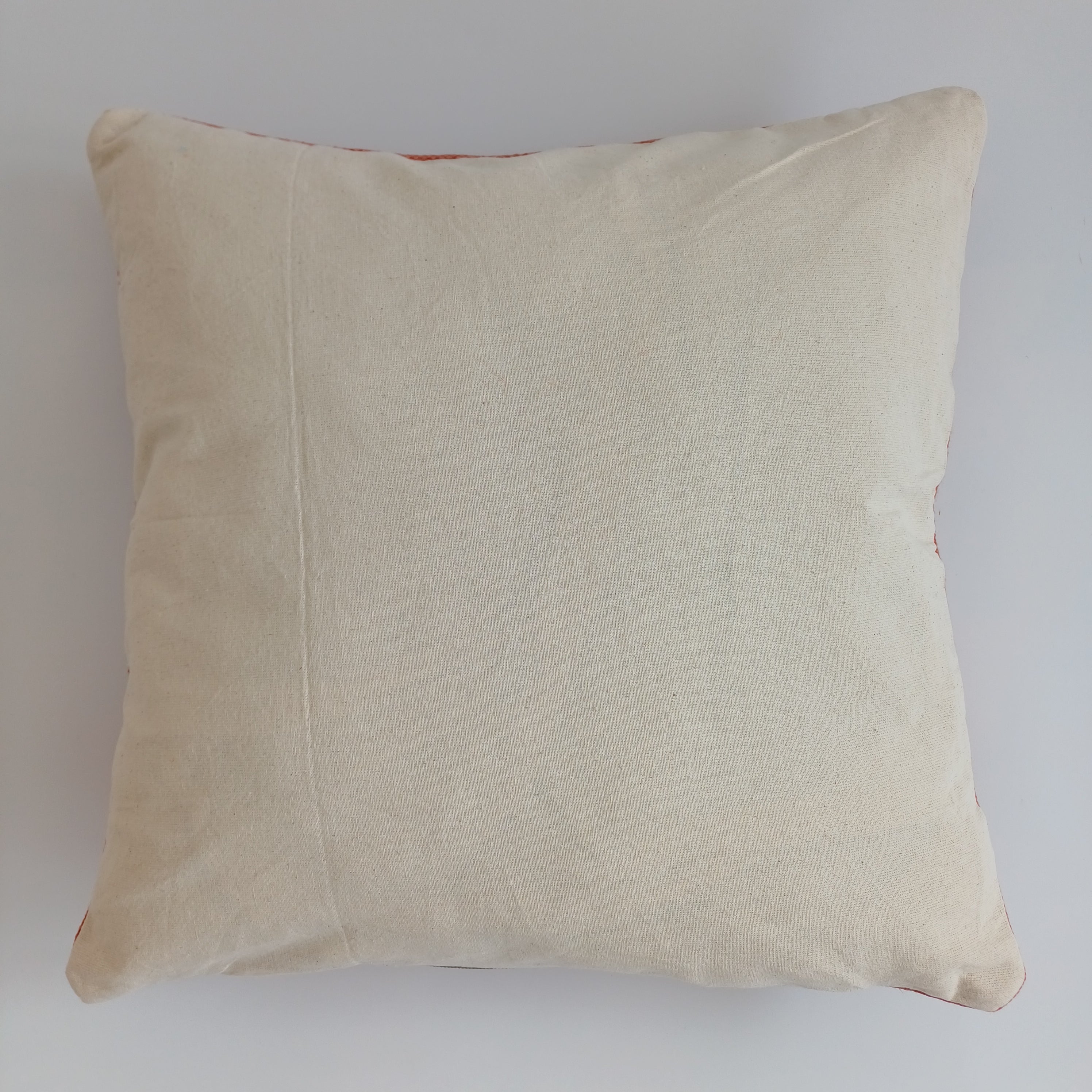 Moroccan Handmade Red Orange Cactus Silk Cushion Cover 16''x16'' / 40x40 CM
