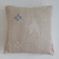 Moroccan Handmade Oatmeal Cactus Silk Cushion Cover 16''x16'' / 40x40 CM