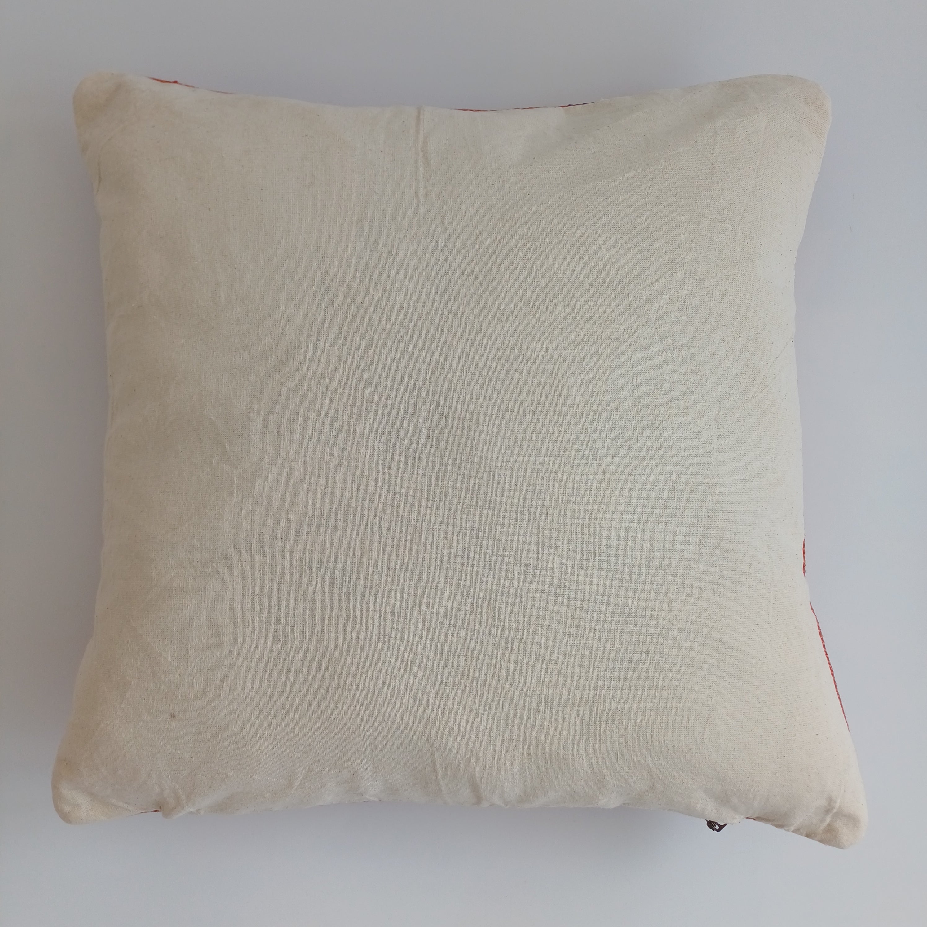 Moroccan Handmade Red Orange Cactus Silk Cushion Cover 16''x16'' / 40x40 CM
