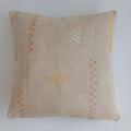Moroccan Handmade Oatmeal Cactus Silk Cushion Cover 16''x16'' / 40x40 CM