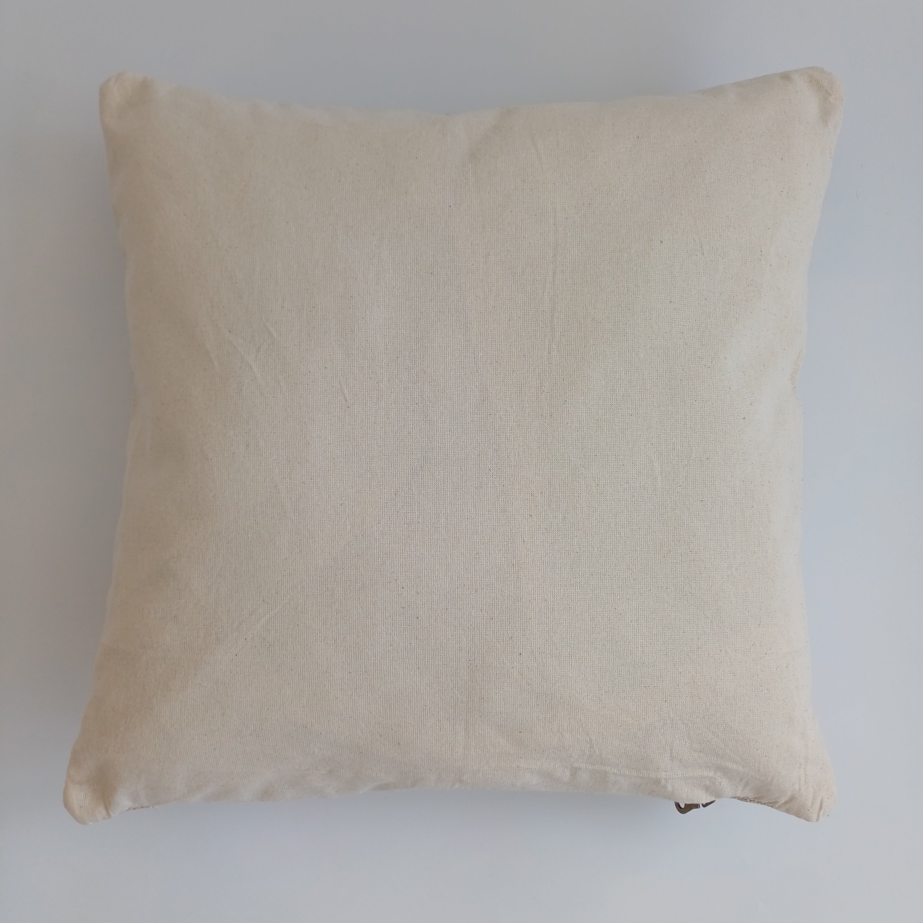 Moroccan Handmade Oatmeal Cactus Silk Cushion Cover 16''x16'' / 40x40 CM