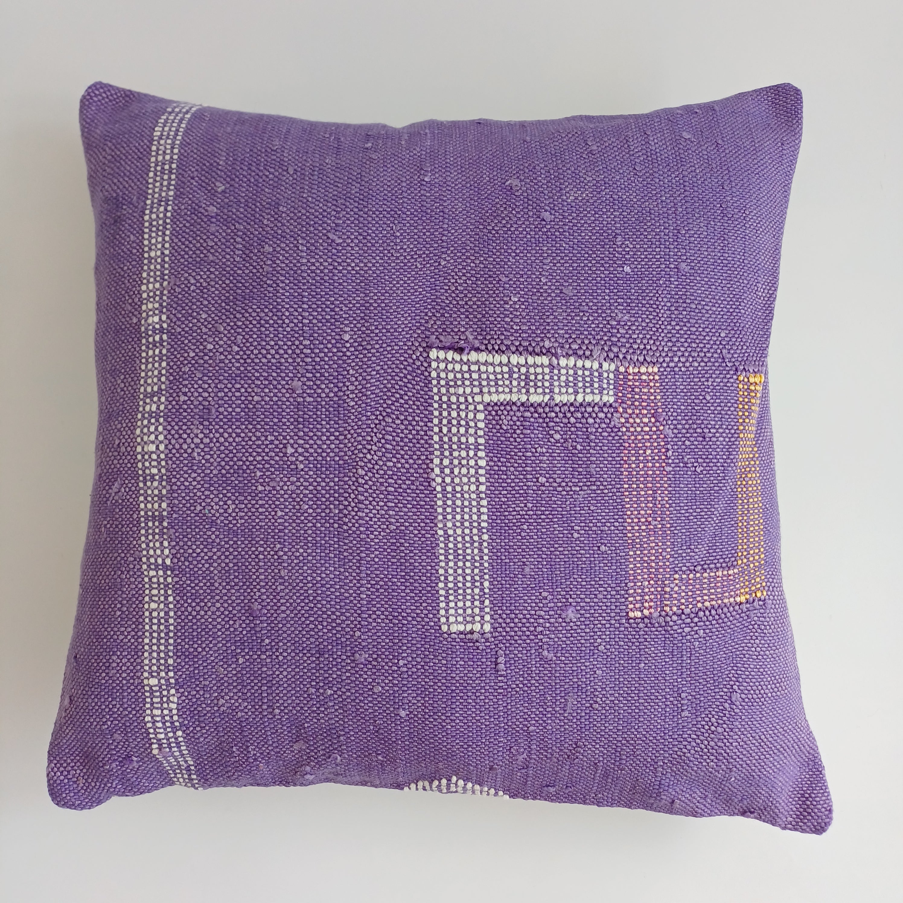 Moroccan Handmade Purple Cactus Silk Cushion Cover 16''x16'' / 40x40 CM