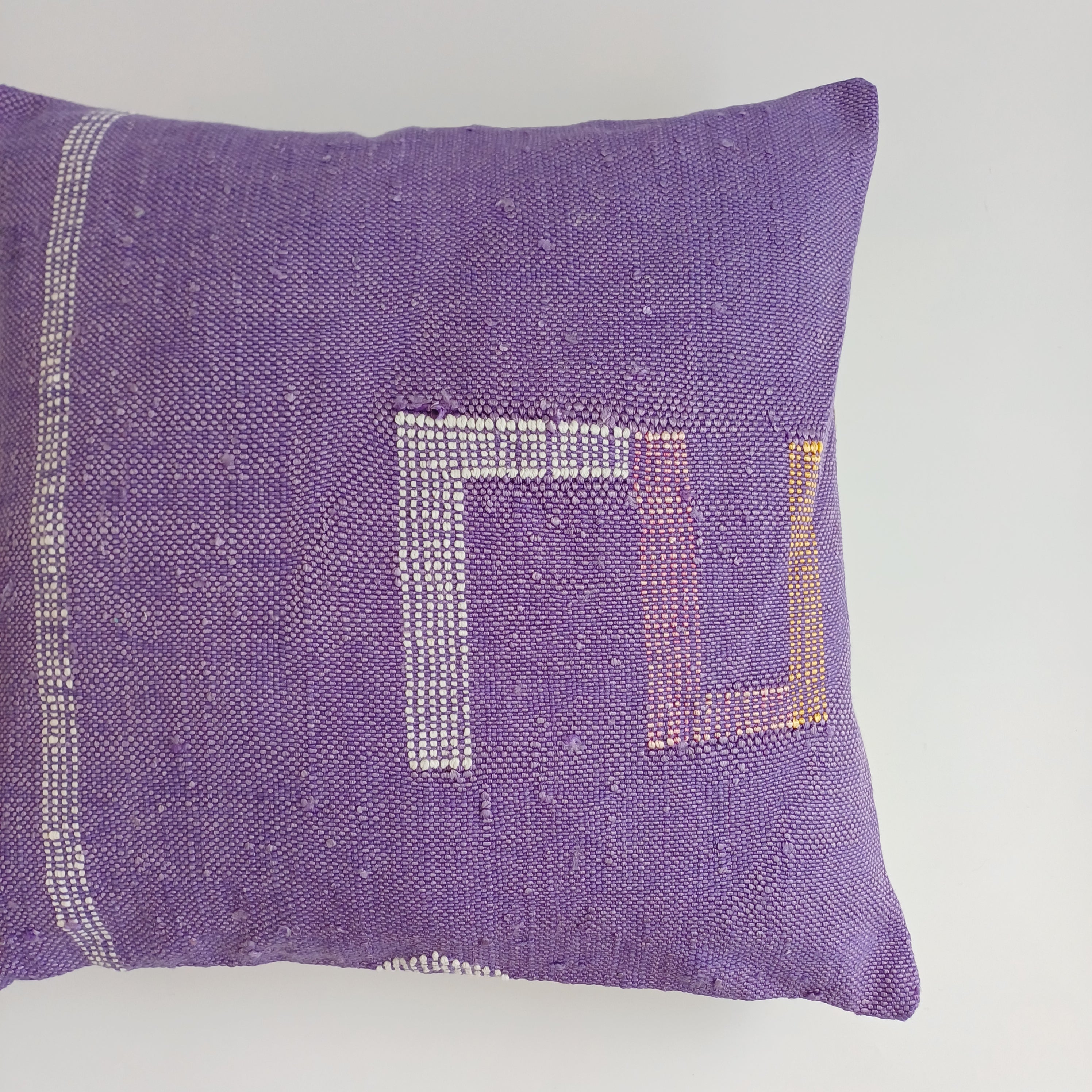 Moroccan Handmade Purple Cactus Silk Cushion Cover 16''x16'' / 40x40 CM