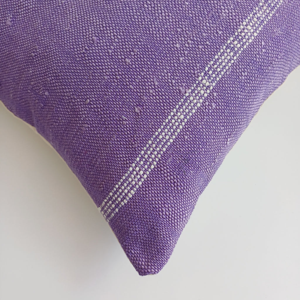 Moroccan Handmade Purple Cactus Silk Cushion Cover 16''x16'' / 40x40 CM