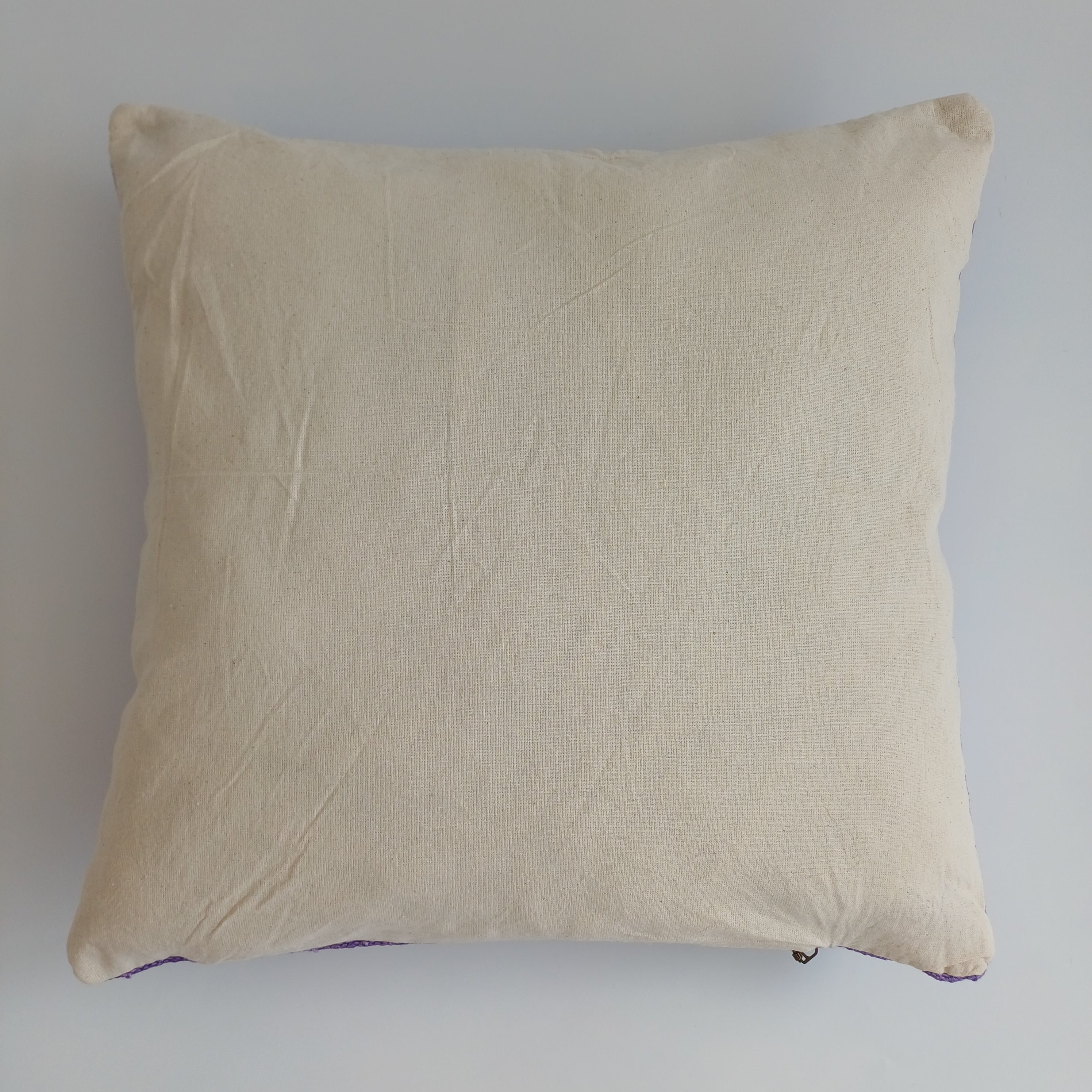 Moroccan Handmade Purple Cactus Silk Cushion Cover 16''x16'' / 40x40 CM