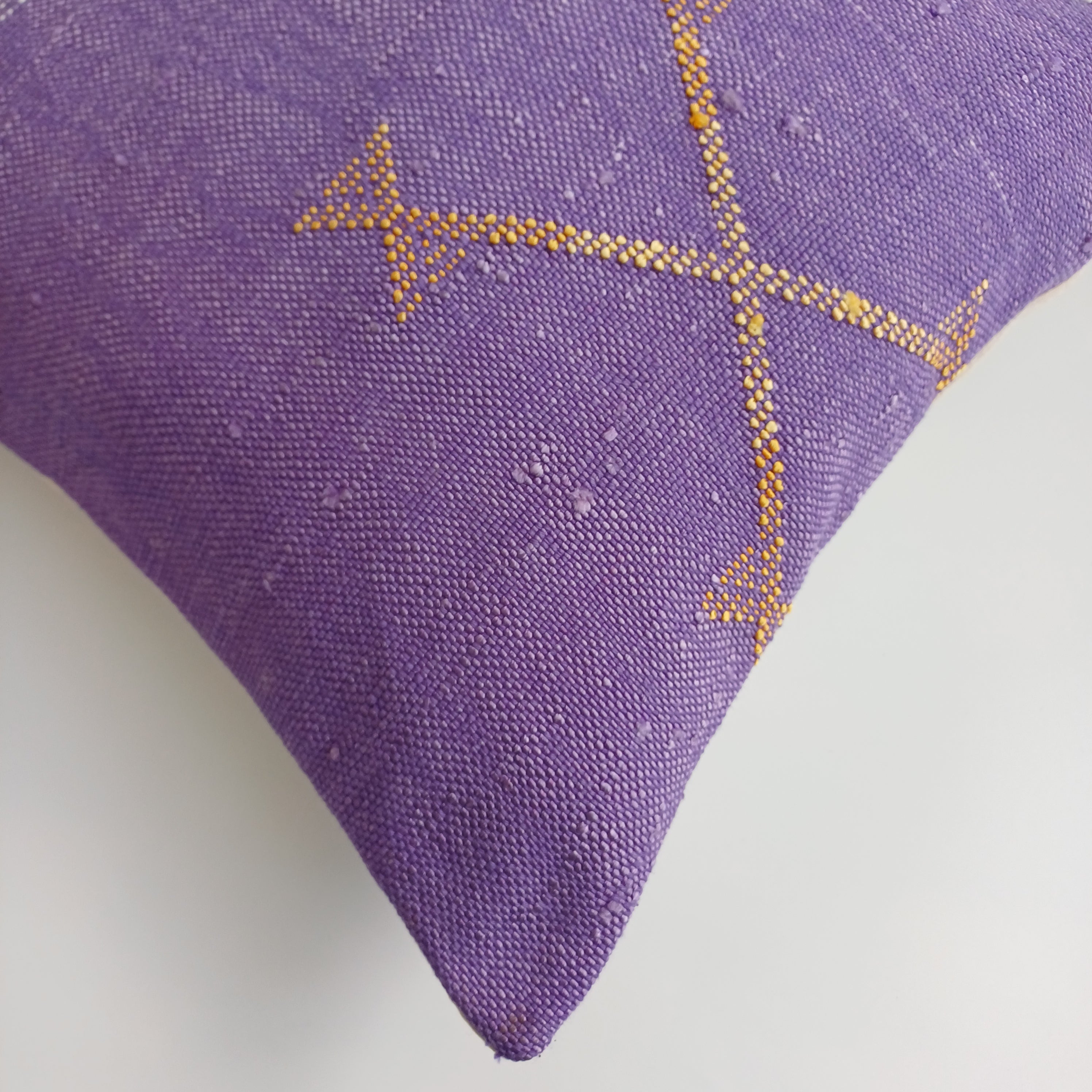 Moroccan Handmade Purple Cactus Silk Cushion Cover 16''x16'' / 40x40 CM