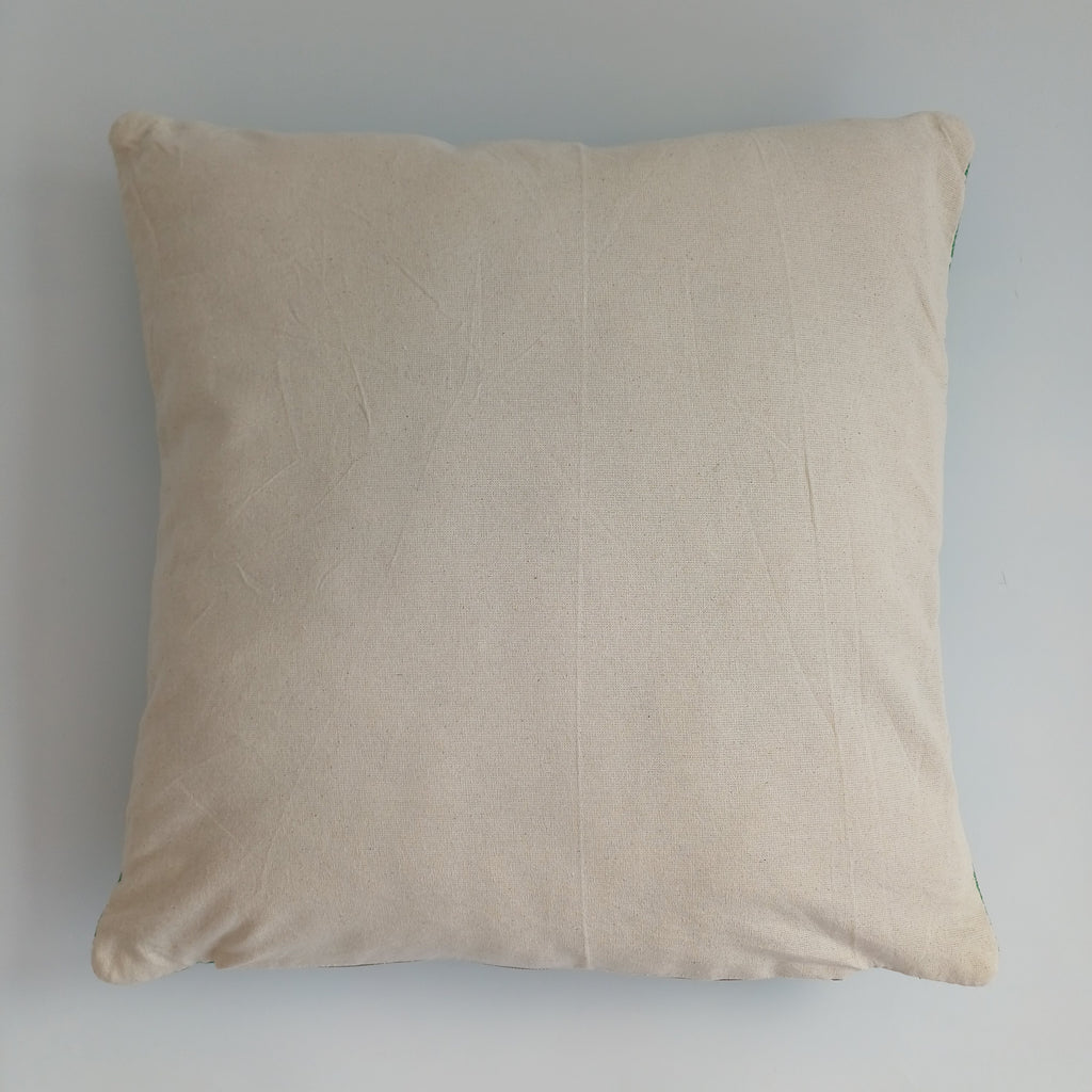 Moroccan Handmade Green Cactus Silk Cushion Cover 16''x16'' / 40x40 CM