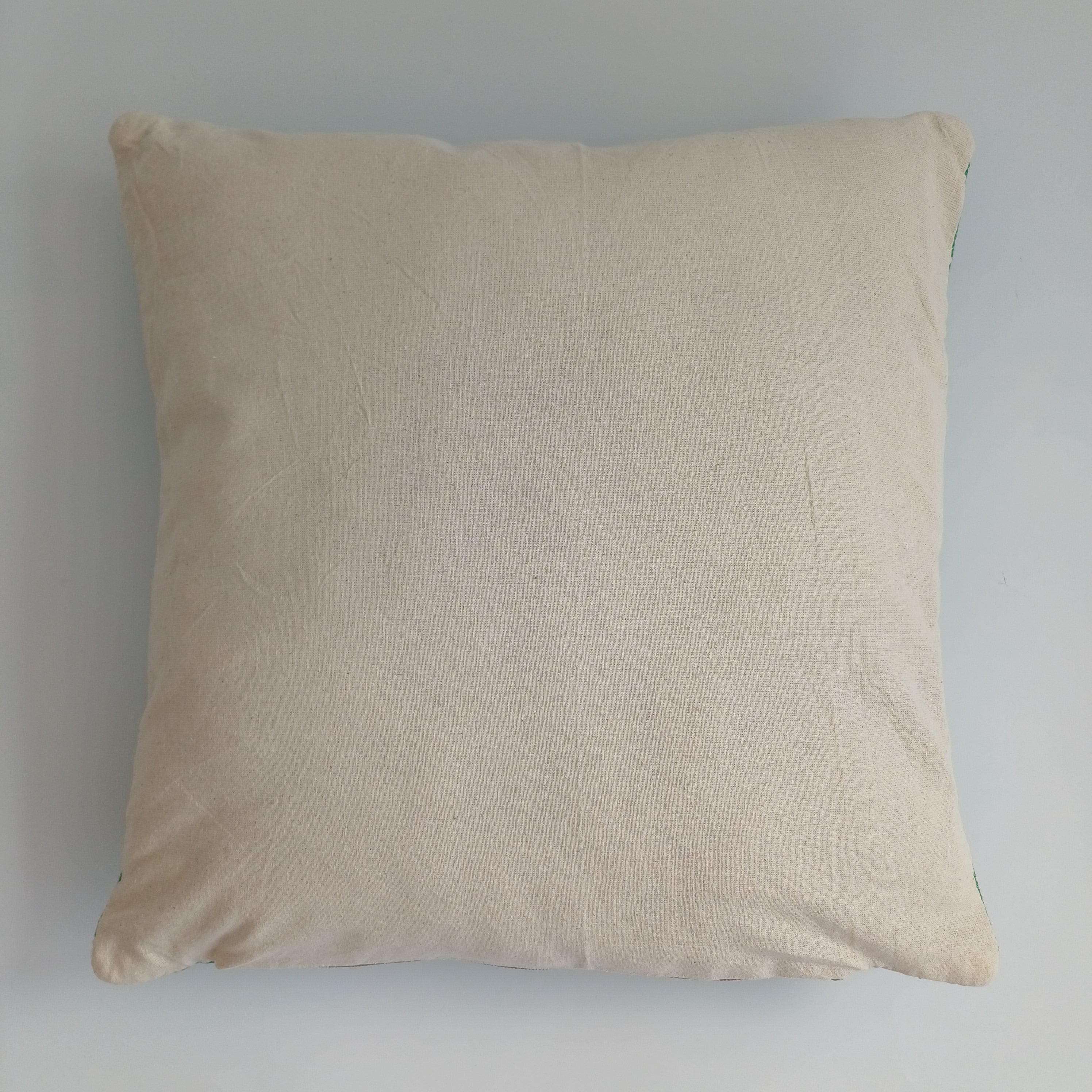 Moroccan Handmade Green Cactus Silk Cushion Cover 16''x16'' / 40x40 CM