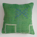 Moroccan Handmade Green Cactus Silk Cushion Cover 16''x16'' / 40x40 CM