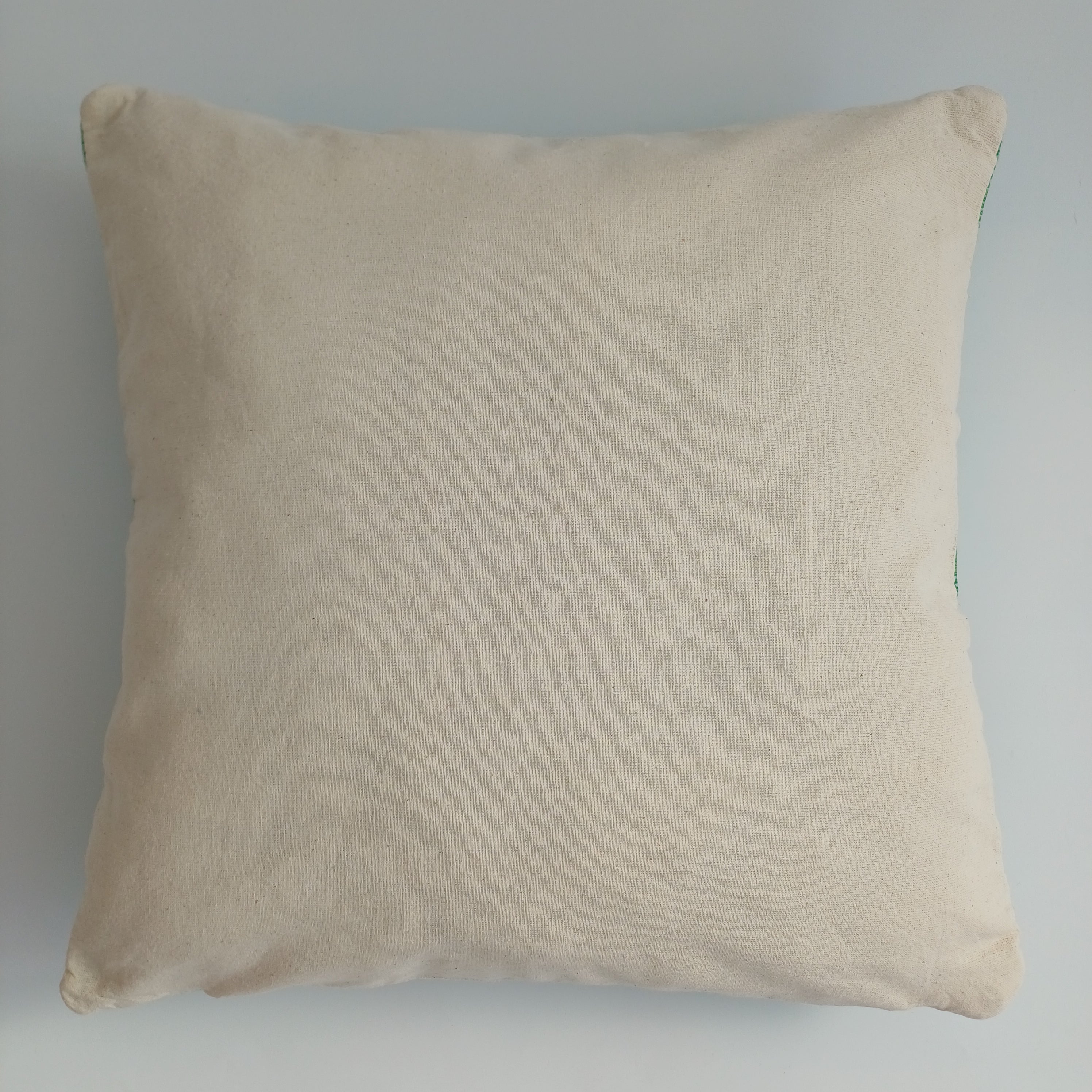 Moroccan Handmade Green Cactus Silk Cushion Cover 16''x16'' / 40x40 CM