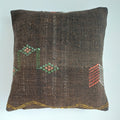 Moroccan Handmade Brown Cactus Silk Cushion Cover 16''x16'' / 40x40 CM
