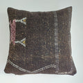 Moroccan Handmade Brown Cactus Silk Cushion Cover 16''x16'' / 40x40 CM