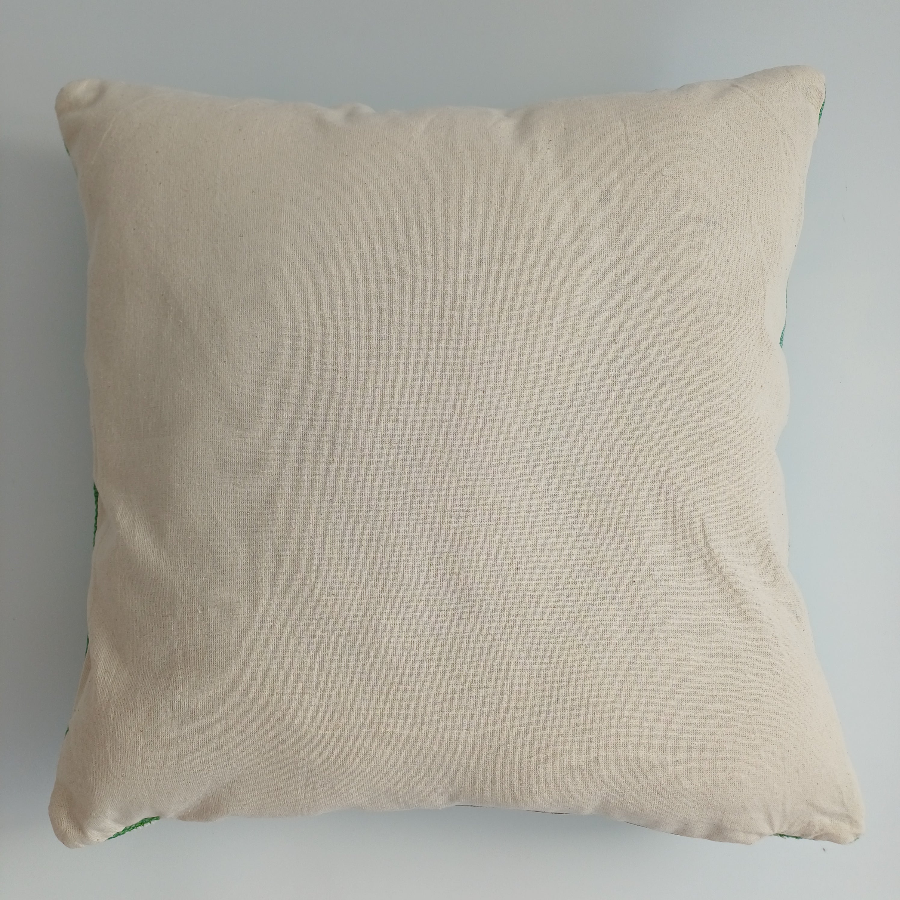 Moroccan Handmade Green Cactus Silk Cushion Cover 16''x16'' / 40x40 CM
