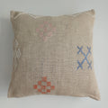 Moroccan Handmade Oatmeal Cactus Silk Cushion Cover 16''x16'' / 40x40 CM