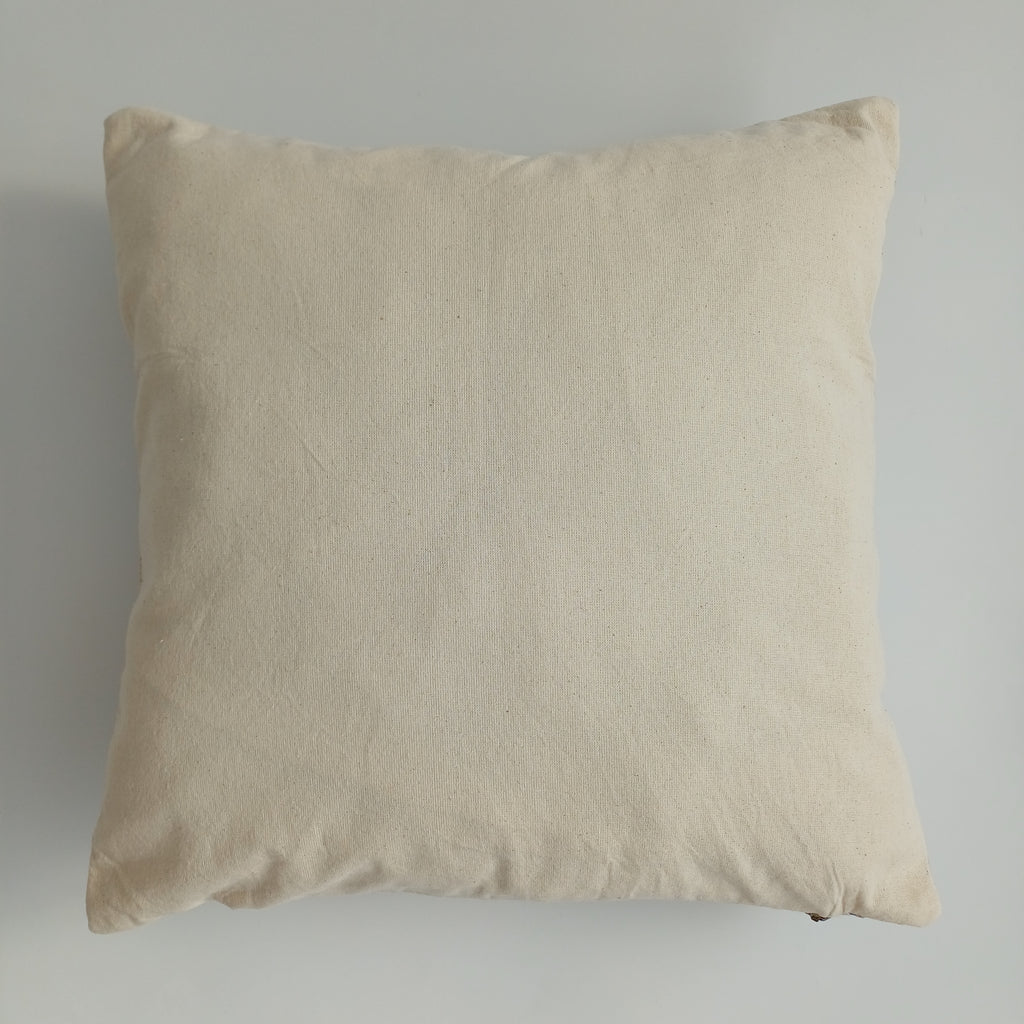 Moroccan Handmade Oatmeal Cactus Silk Cushion Cover 16''x16'' / 40x40 CM