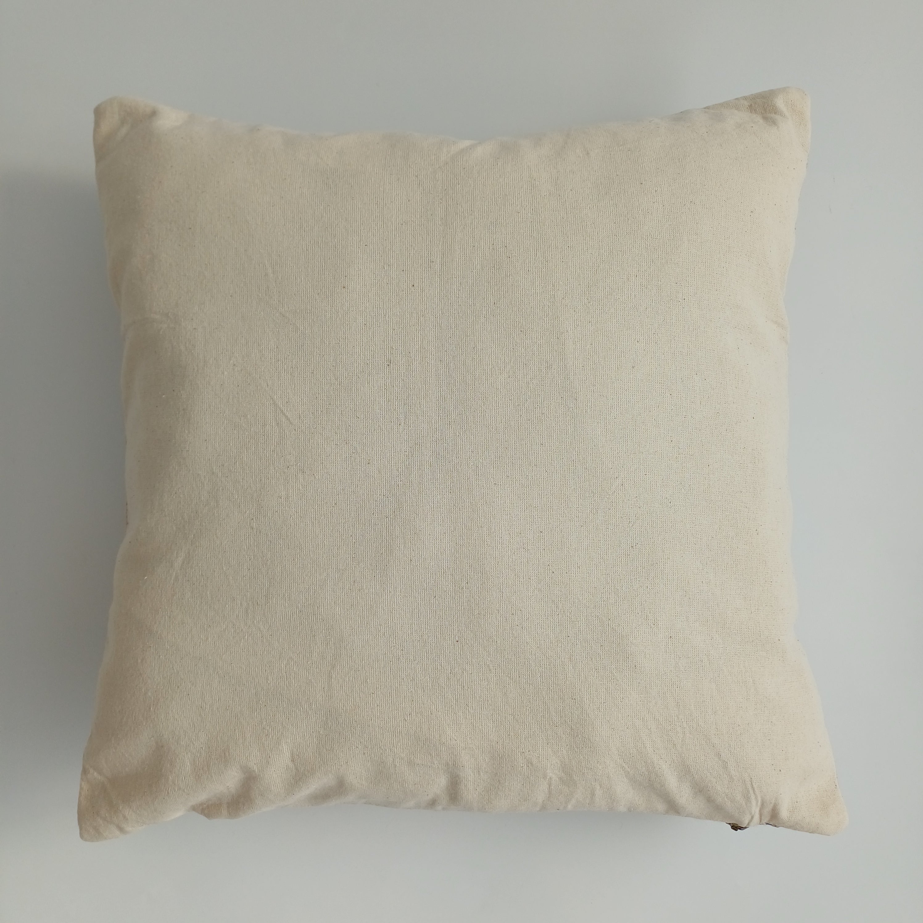 Moroccan Handmade Oatmeal Cactus Silk Cushion Cover 16''x16'' / 40x40 CM