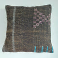 Moroccan Handmade Brown Cactus Silk Cushion Cover 16''x16'' / 40x40 CM