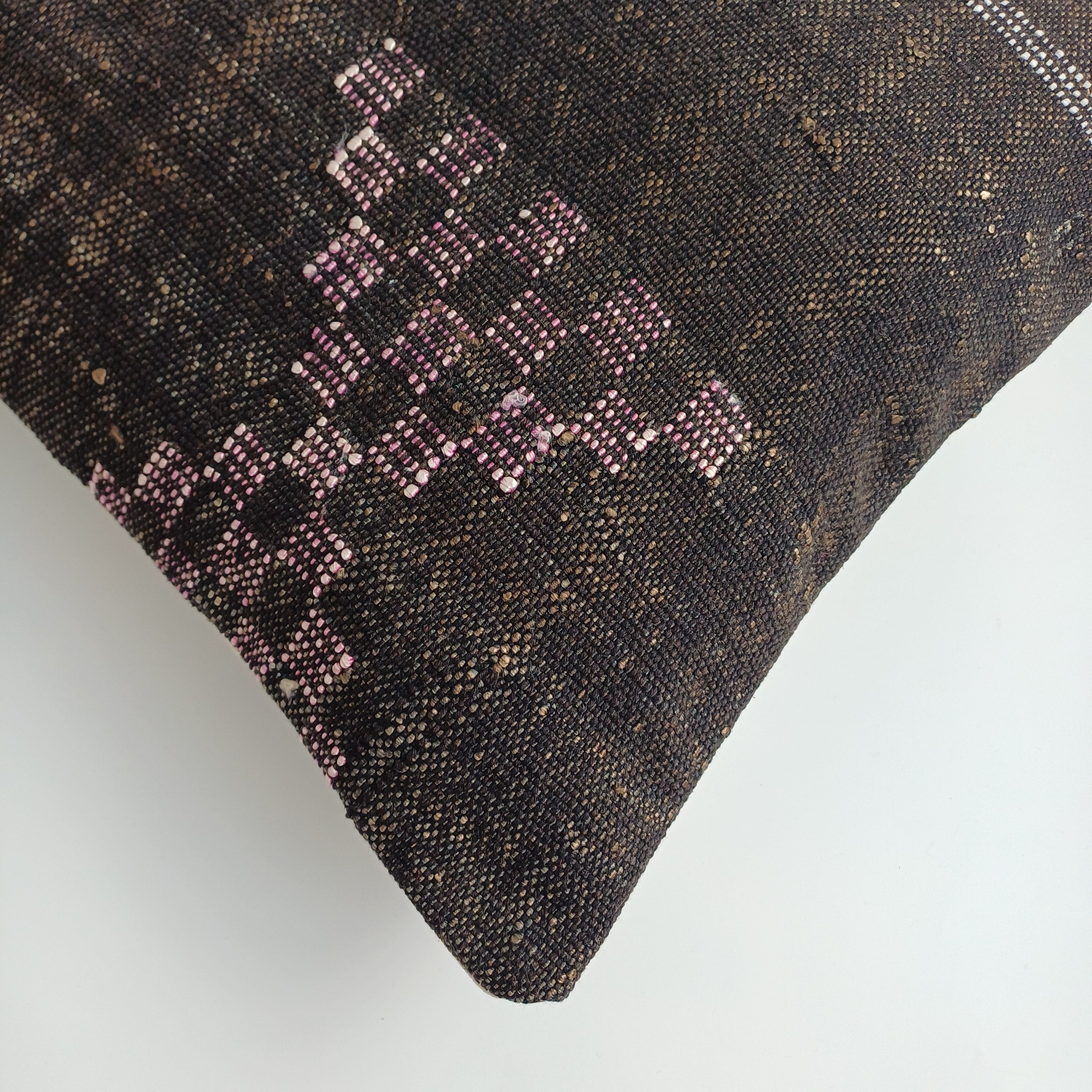 Moroccan Handmade Brown Cactus Silk Cushion Cover 16''x16'' / 40x40 CM