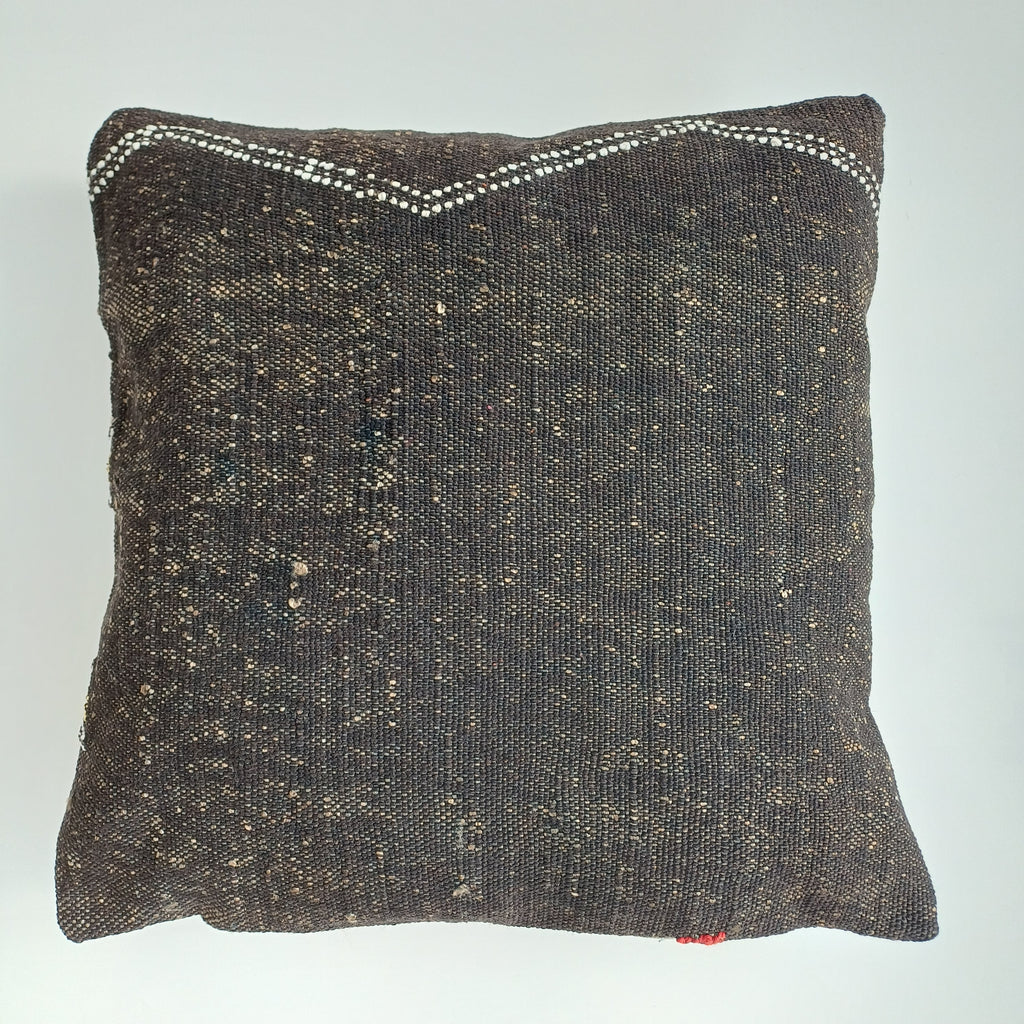 Moroccan Handmade Brown Cactus Silk Cushion Cover 16''x16'' / 40x40 CM
