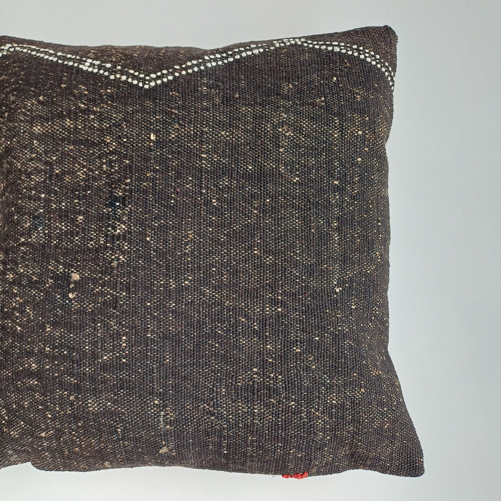 Moroccan Handmade Brown Cactus Silk Cushion Cover 16''x16'' / 40x40 CM