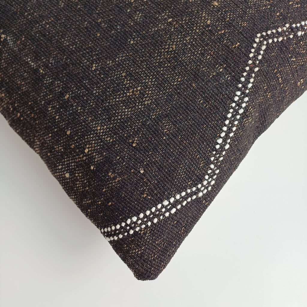 Moroccan Handmade Brown Cactus Silk Cushion Cover 16''x16'' / 40x40 CM