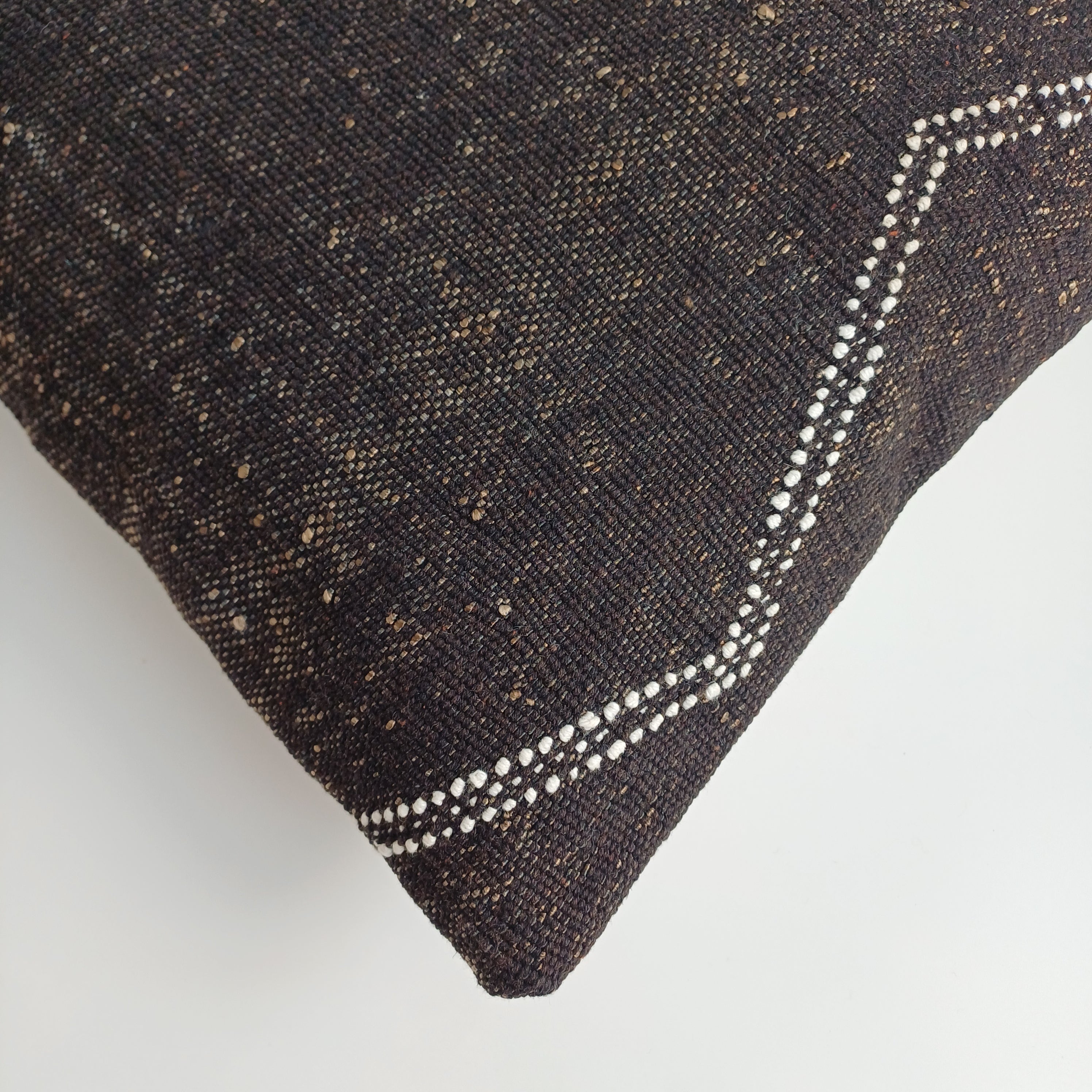Moroccan Handmade Brown Cactus Silk Cushion Cover 16''x16'' / 40x40 CM