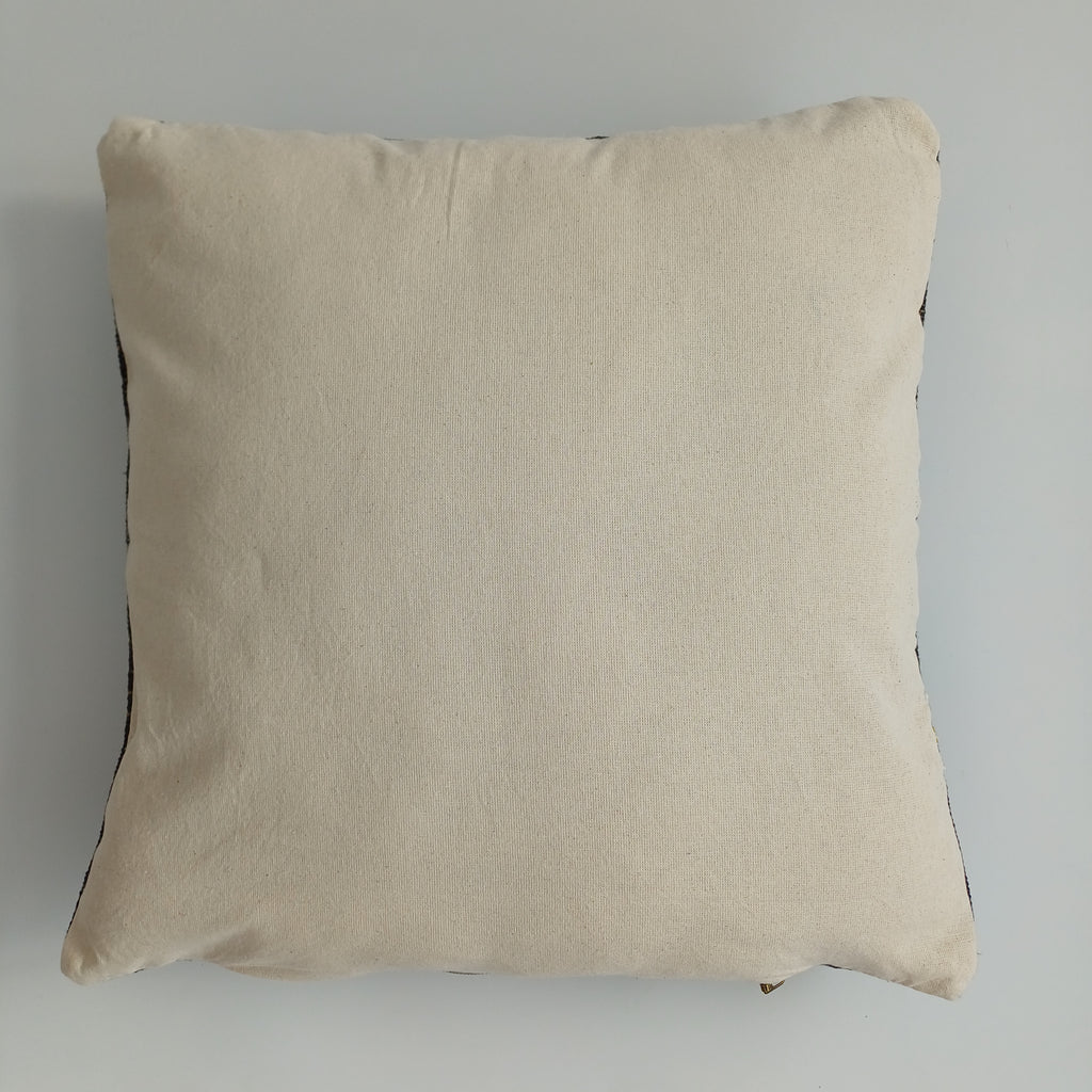 Moroccan Handmade Brown Cactus Silk Cushion Cover 16''x16'' / 40x40 CM