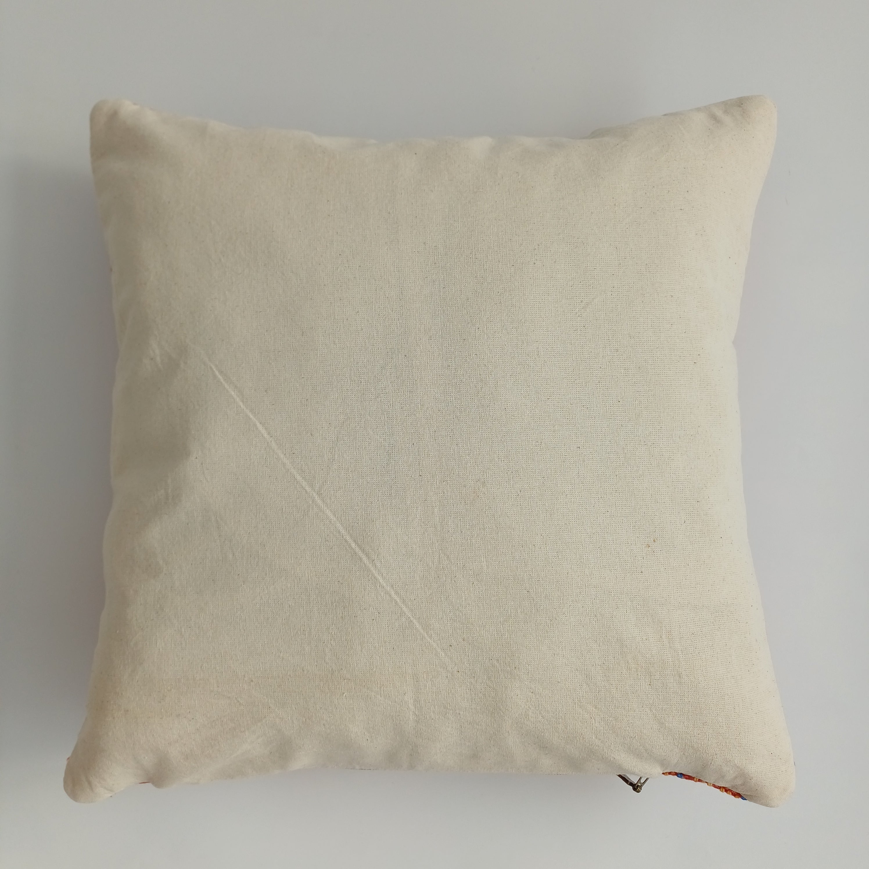 Moroccan Handmade Red Orange Cactus Silk Cushion Cover 16''x16'' / 40x40 CM