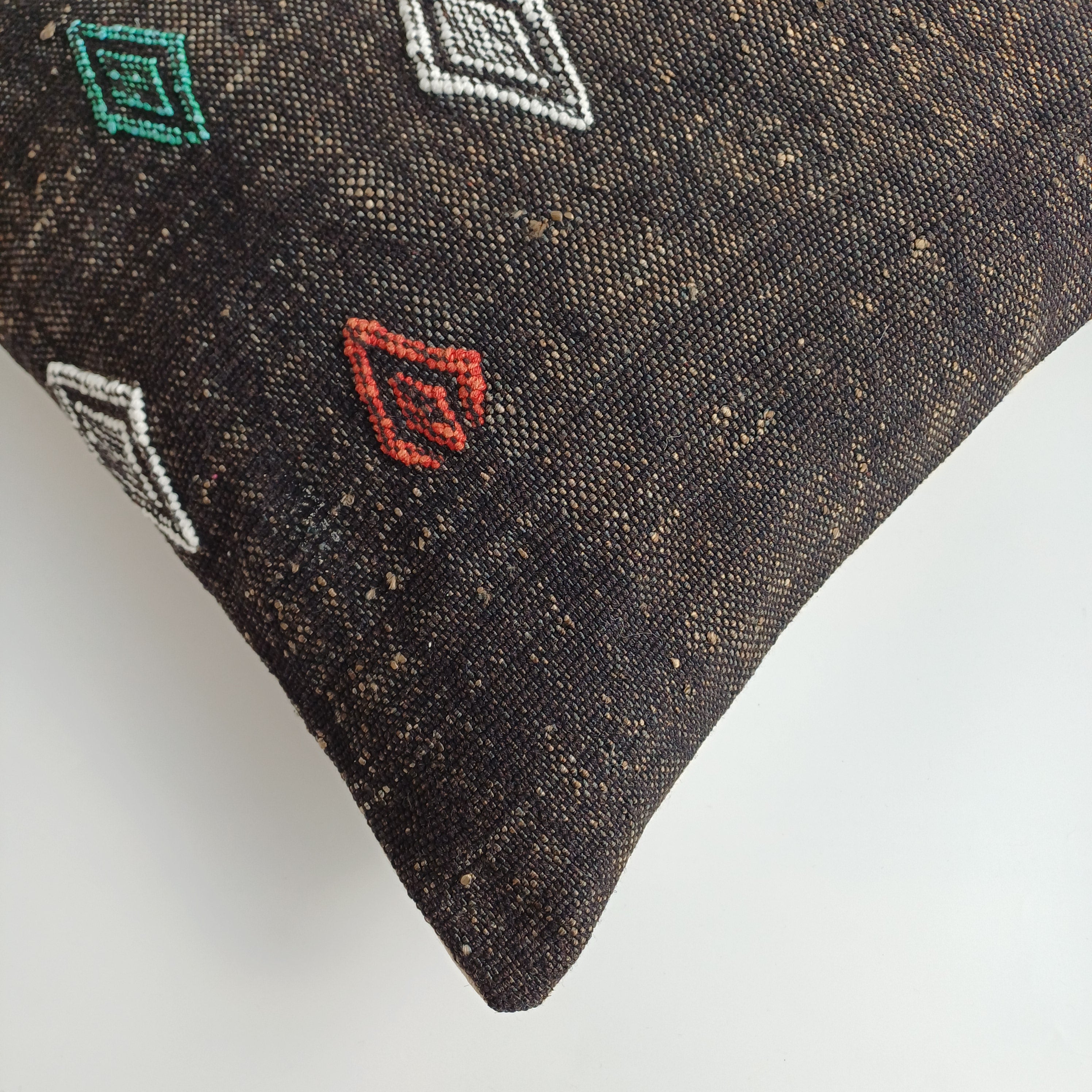 Moroccan Handmade Brown Cactus Silk Cushion Cover 16''x16'' / 40x40 CM
