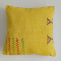 Moroccan Handmade Yellow Cactus Silk Cushion Cover 16''x16'' / 40x40 CM