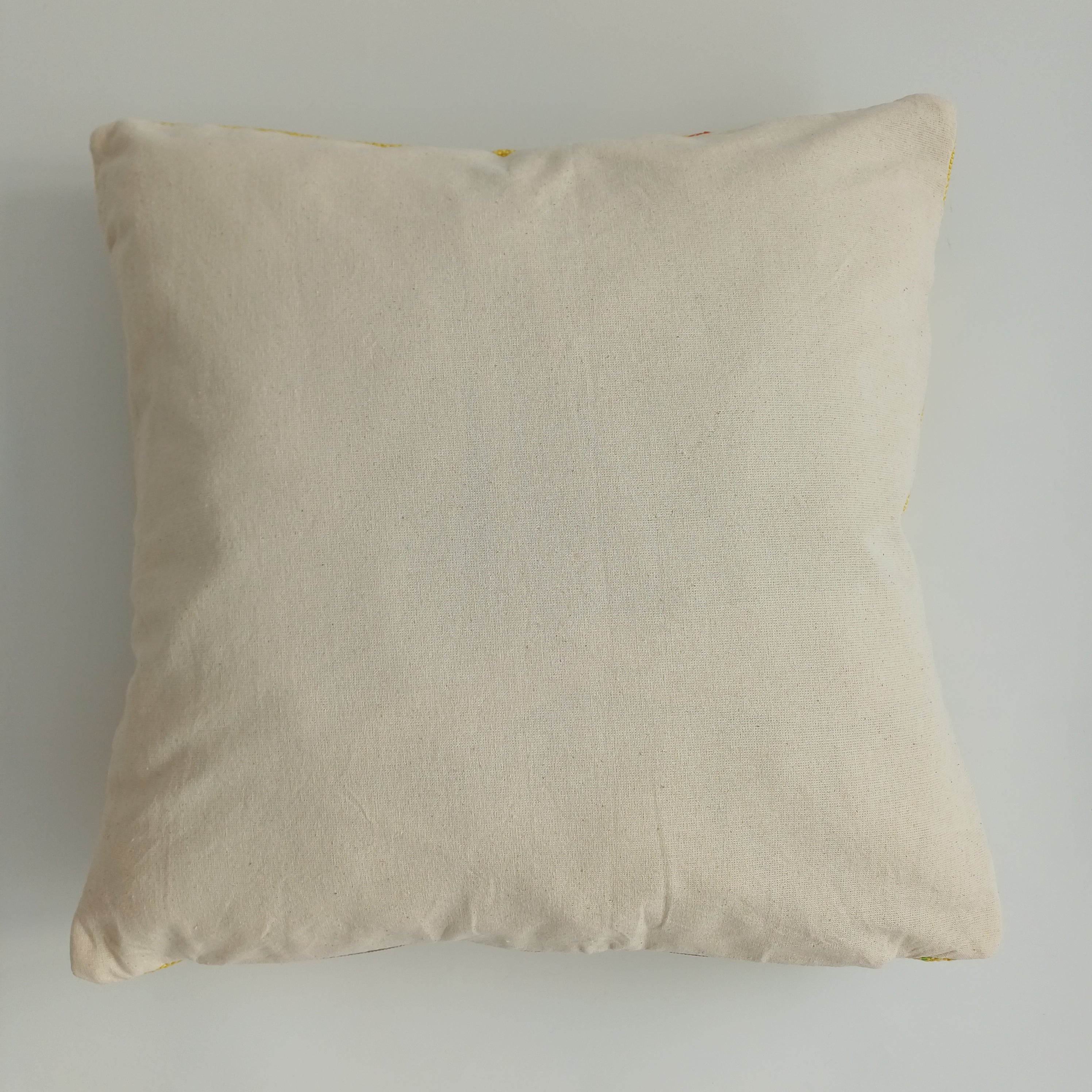 Moroccan Handmade Yellow Cactus Silk Cushion Cover 16''x16'' / 40x40 CM