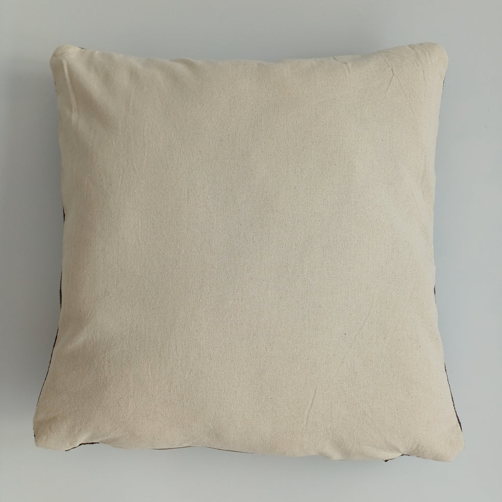 Moroccan Handmade Brown Cactus Silk Cushion Cover 16''x16'' / 40x40 CM