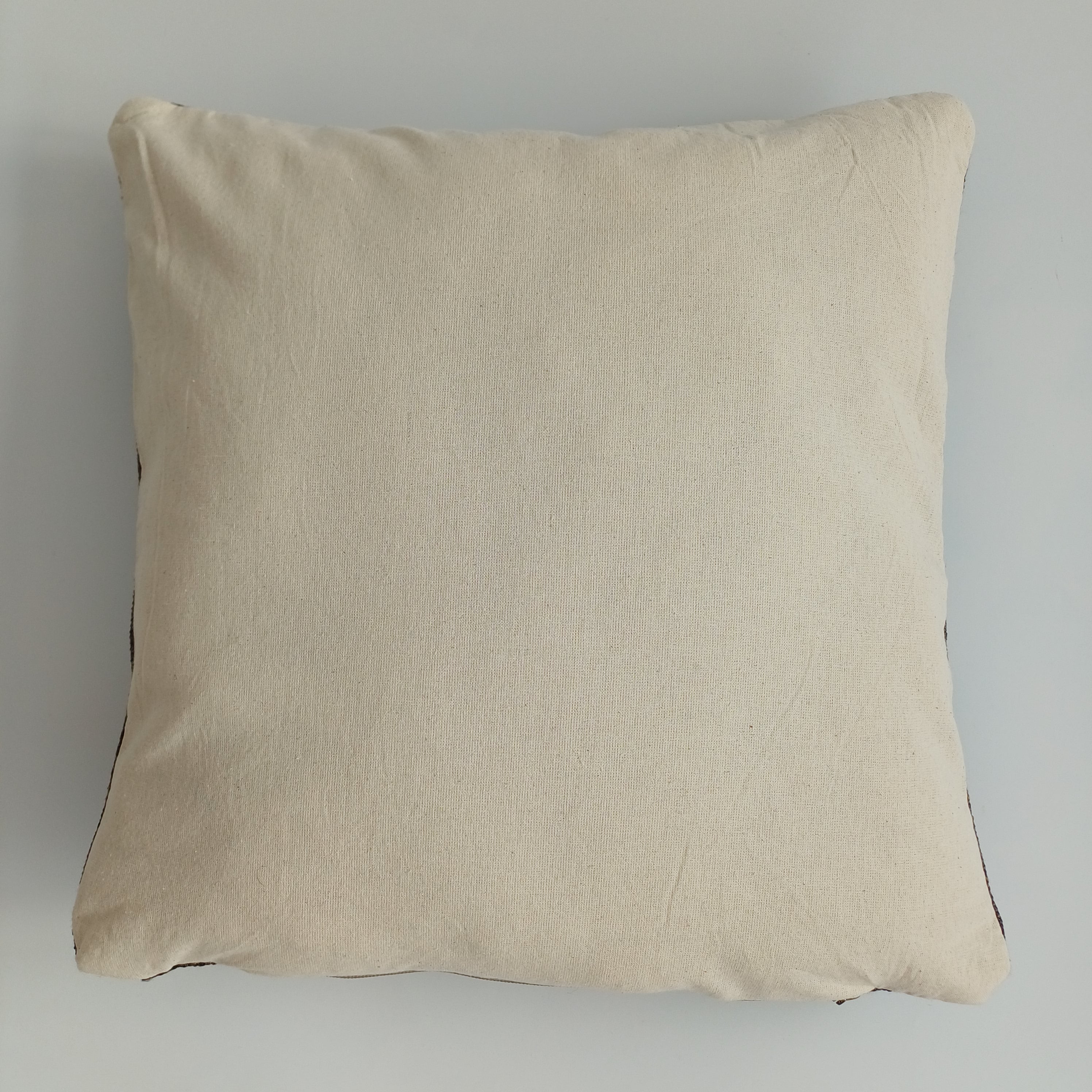 Moroccan Handmade Brown Cactus Silk Cushion Cover 16''x16'' / 40x40 CM