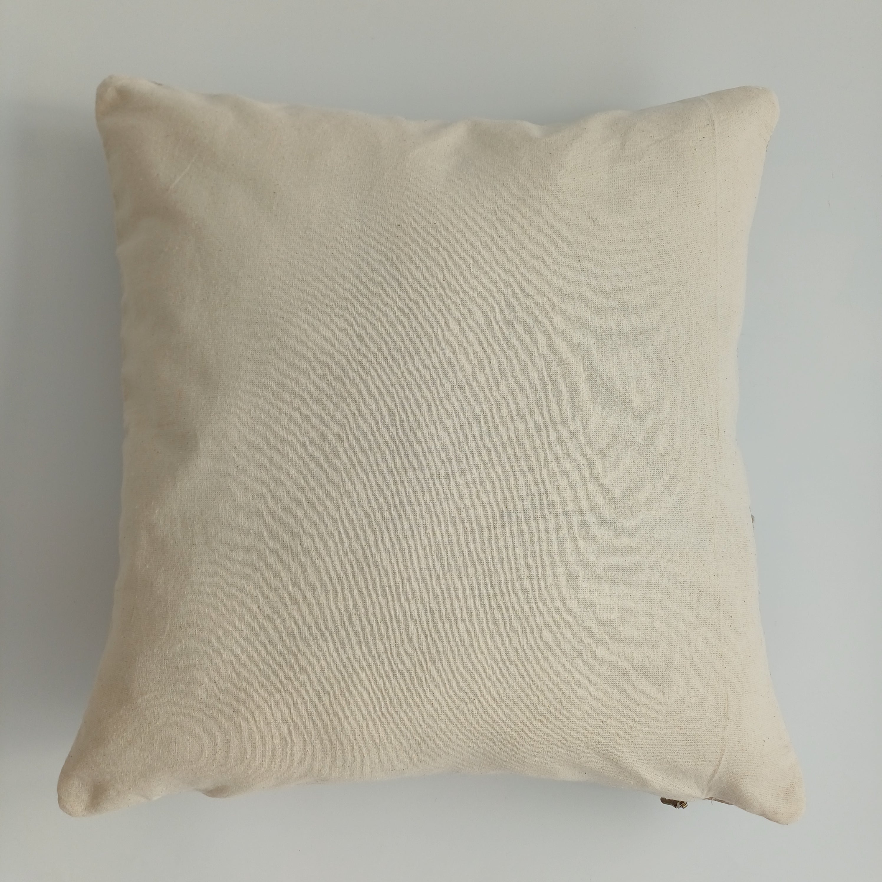 Moroccan Handmade Oatmeal Cactus Silk Cushion Cover 16''x16'' / 40x40 CM