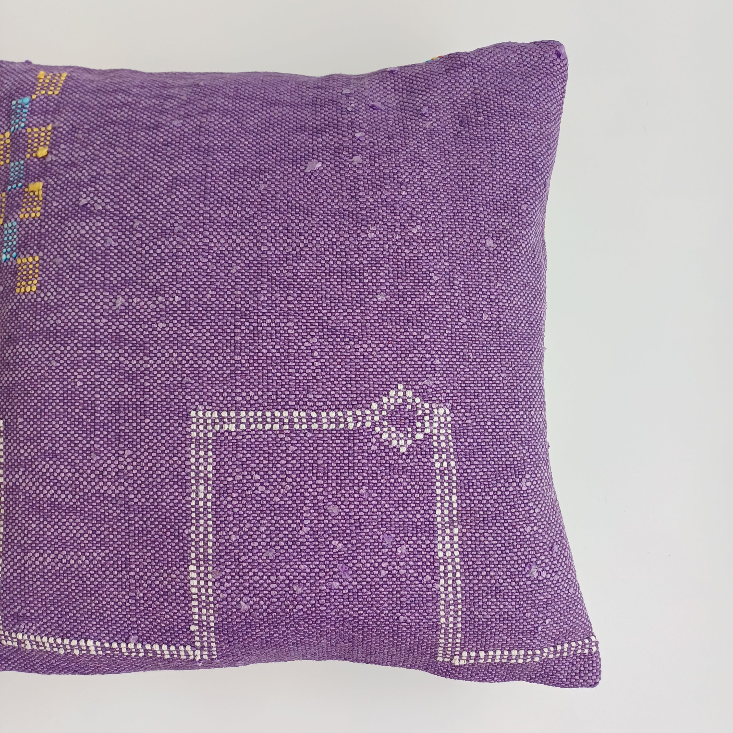 Moroccan Handmade Purple Cactus Silk Cushion Cover 16''x16'' / 40x40 CM