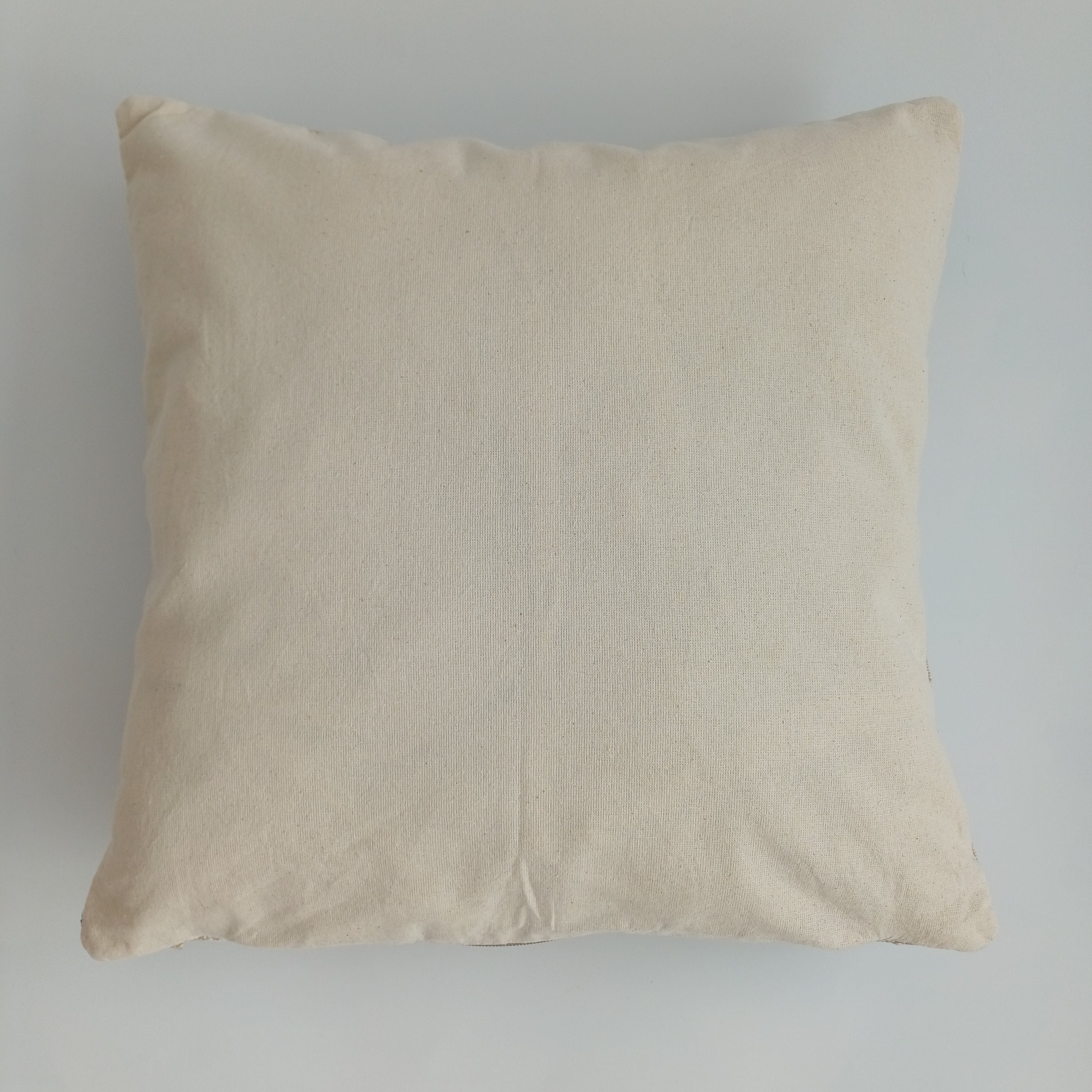 Moroccan Handmade Oatmeal Cactus Silk Cushion Cover 16''x16'' / 40x40 CM