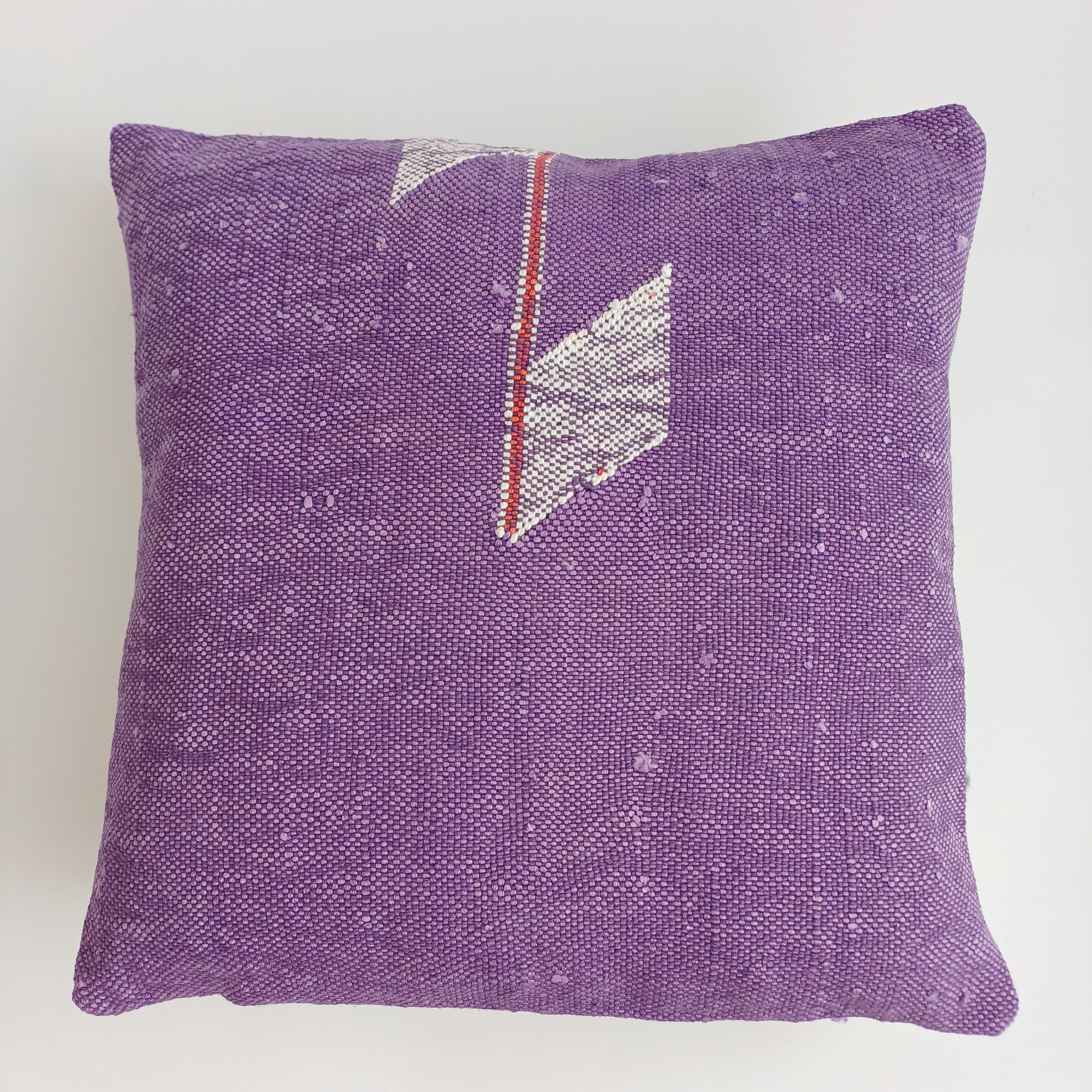 Moroccan Handmade Purple Cactus Silk Cushion Cover 16''x16'' / 40x40 CM