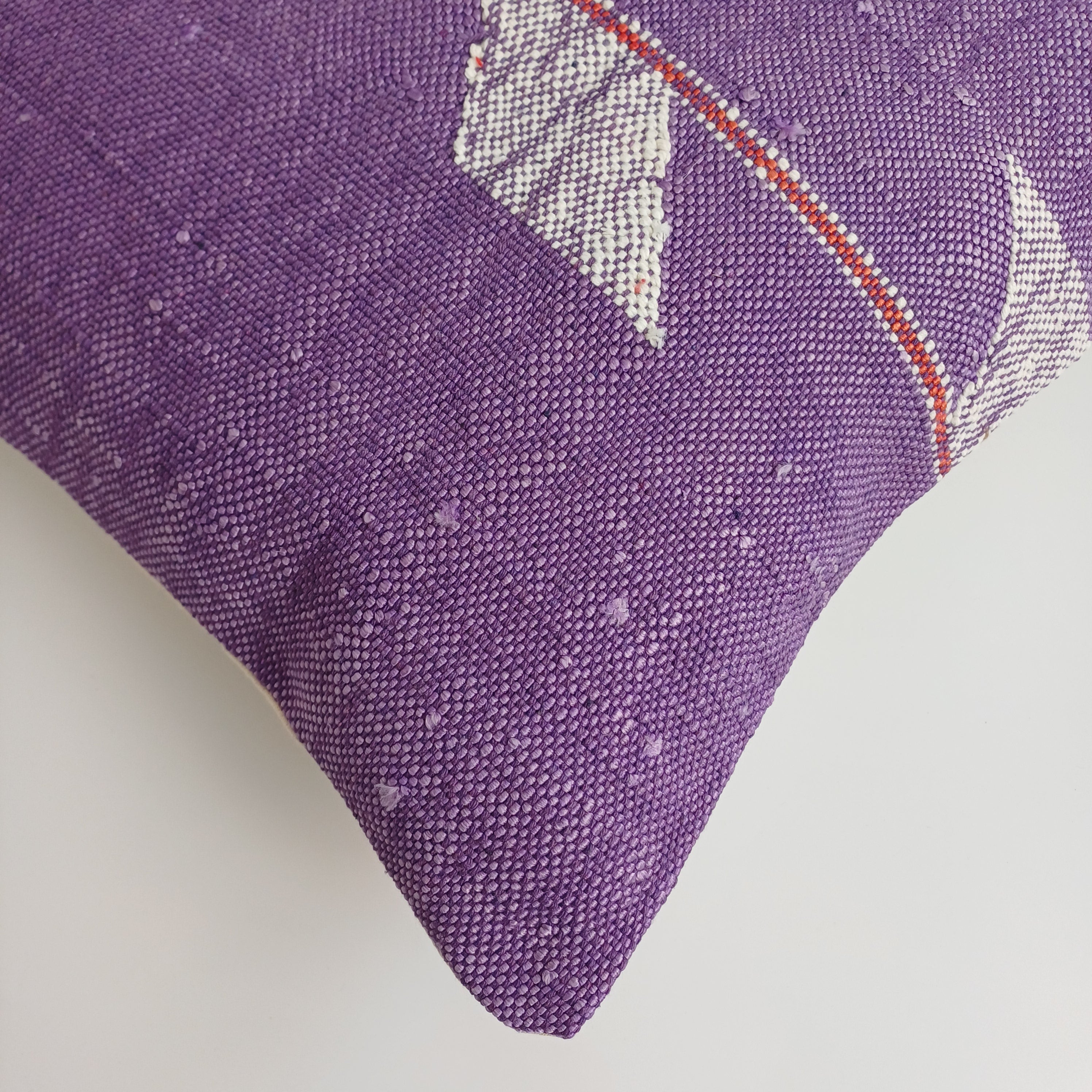 Moroccan Handmade Purple Cactus Silk Cushion Cover 16''x16'' / 40x40 CM