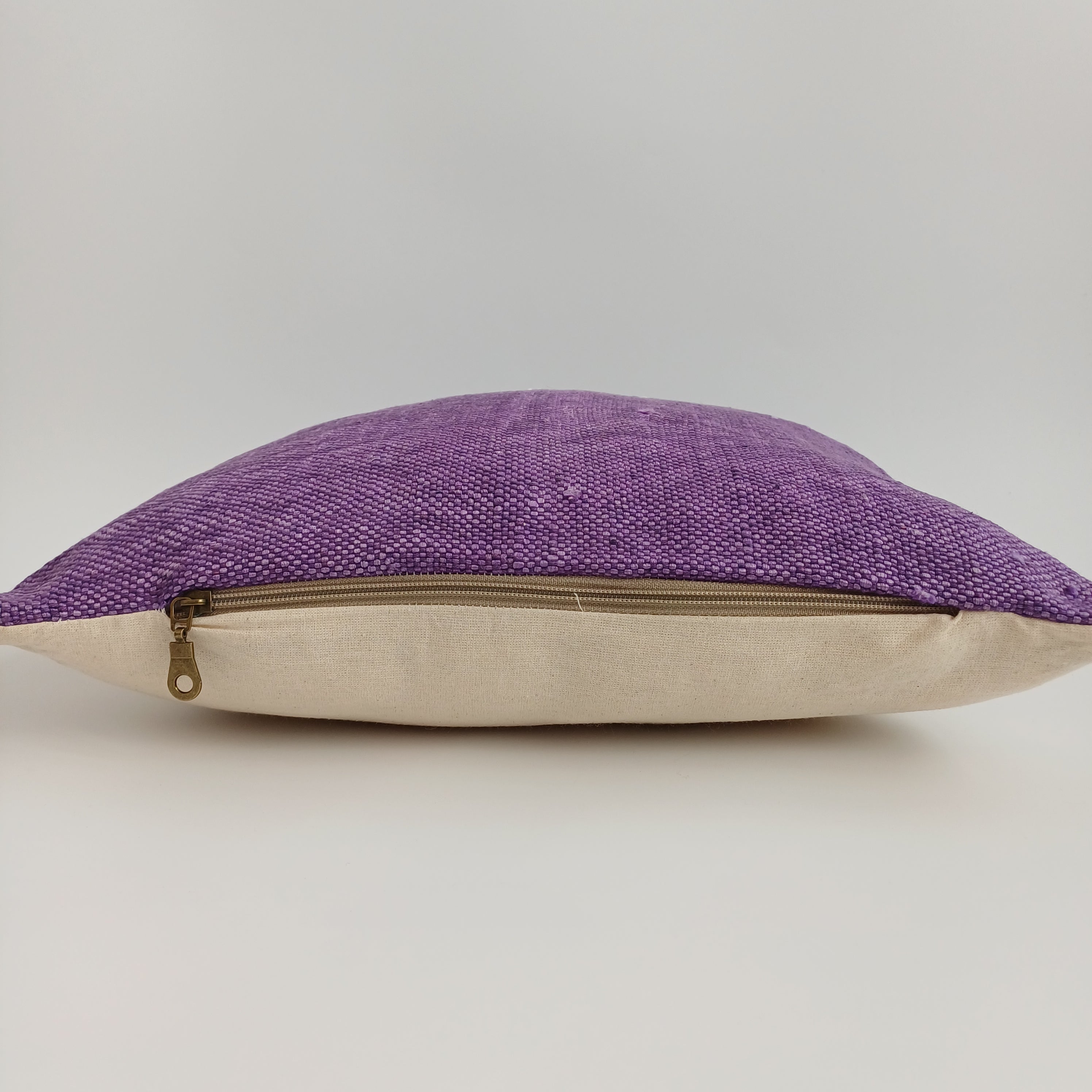 Moroccan Handmade Purple Cactus Silk Cushion Cover 16''x16'' / 40x40 CM