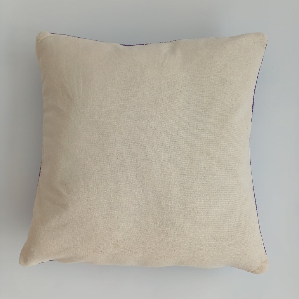 Moroccan Handmade Purple Cactus Silk Cushion Cover 16''x16'' / 40x40 CM