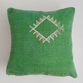 Moroccan Handmade Green Cactus Silk Cushion Cover 16''x16'' / 40x40 CM