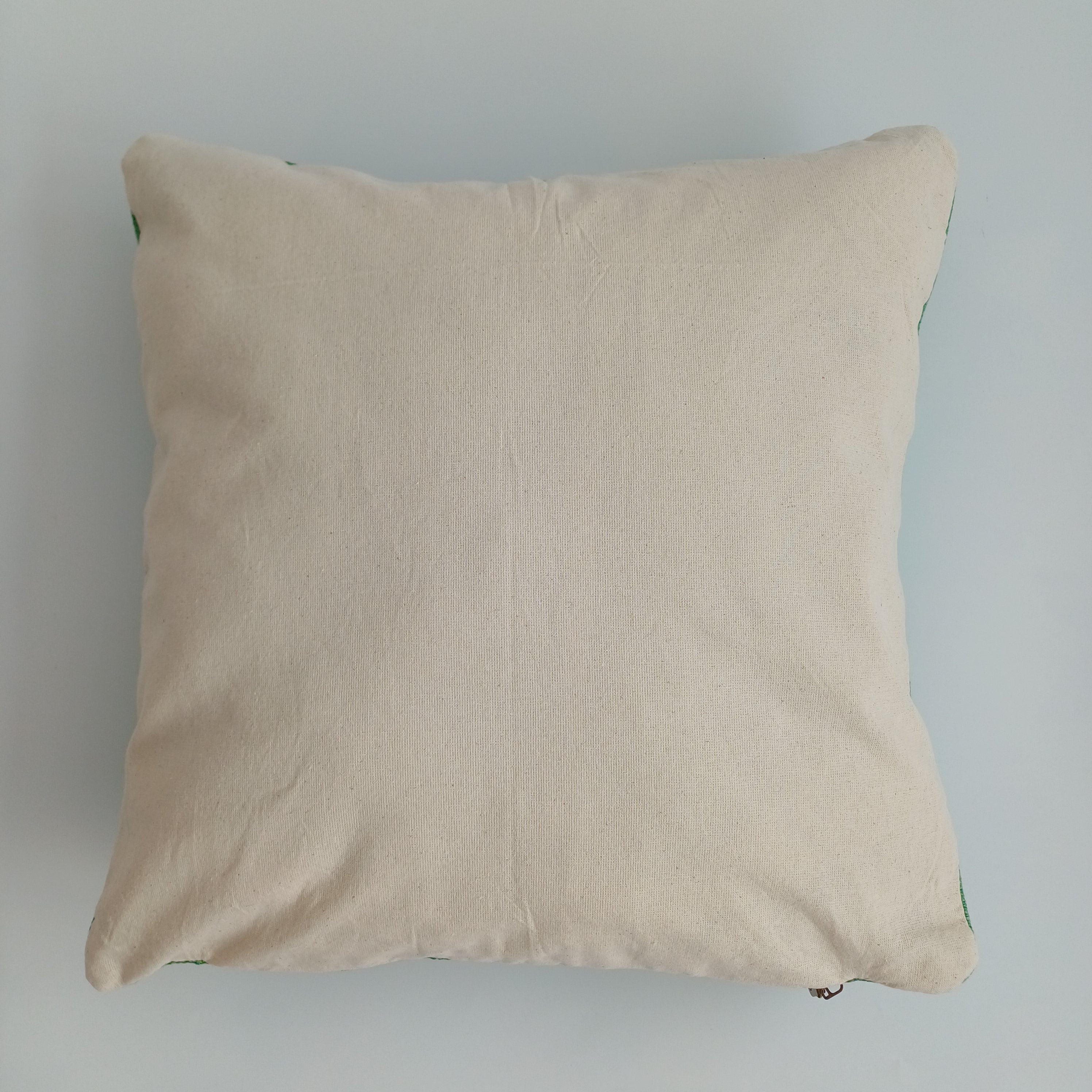 Moroccan Handmade Green Cactus Silk Cushion Cover 16''x16'' / 40x40 CM