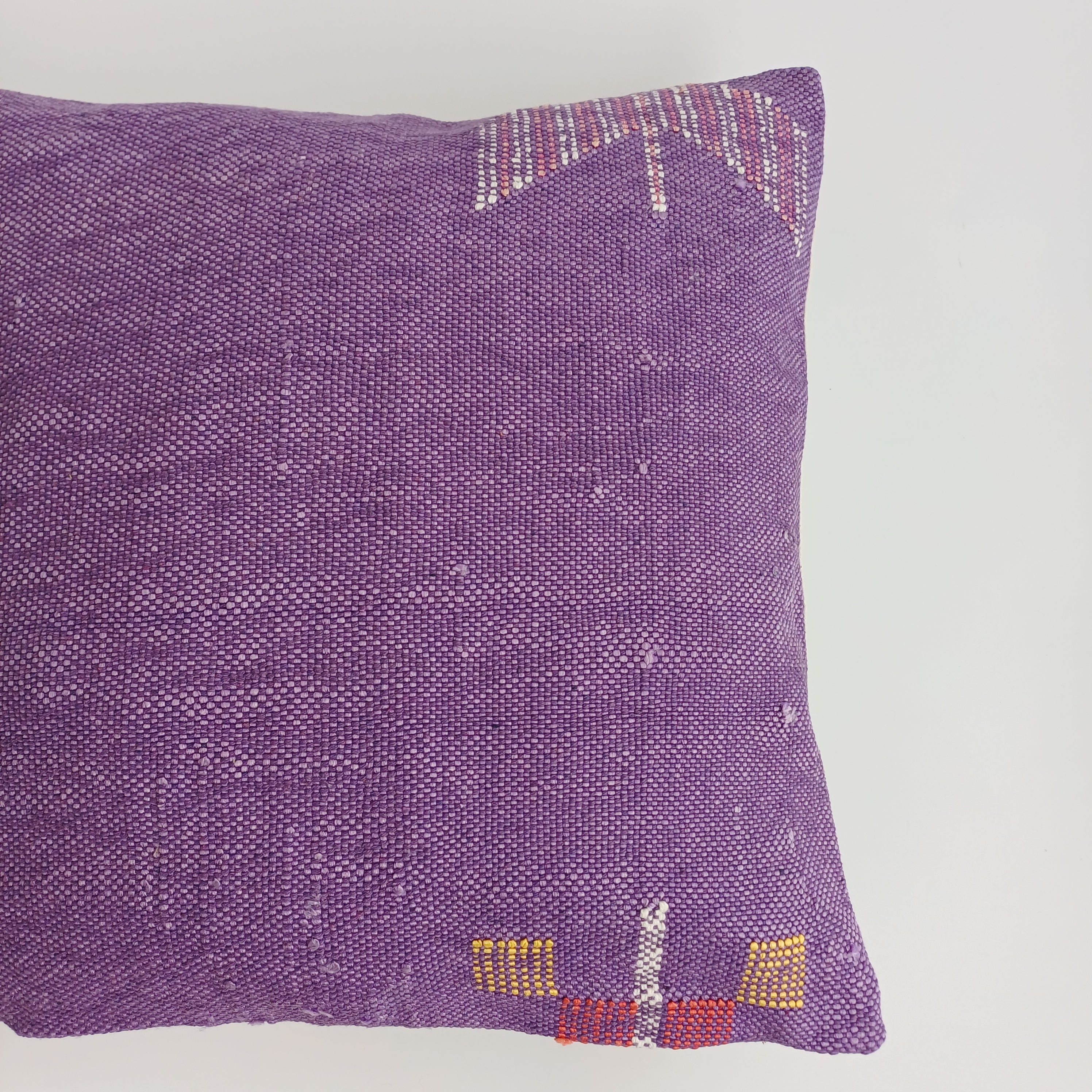 Moroccan Handmade Purple Cactus Silk Cushion Cover 16''x16'' / 40x40 CM
