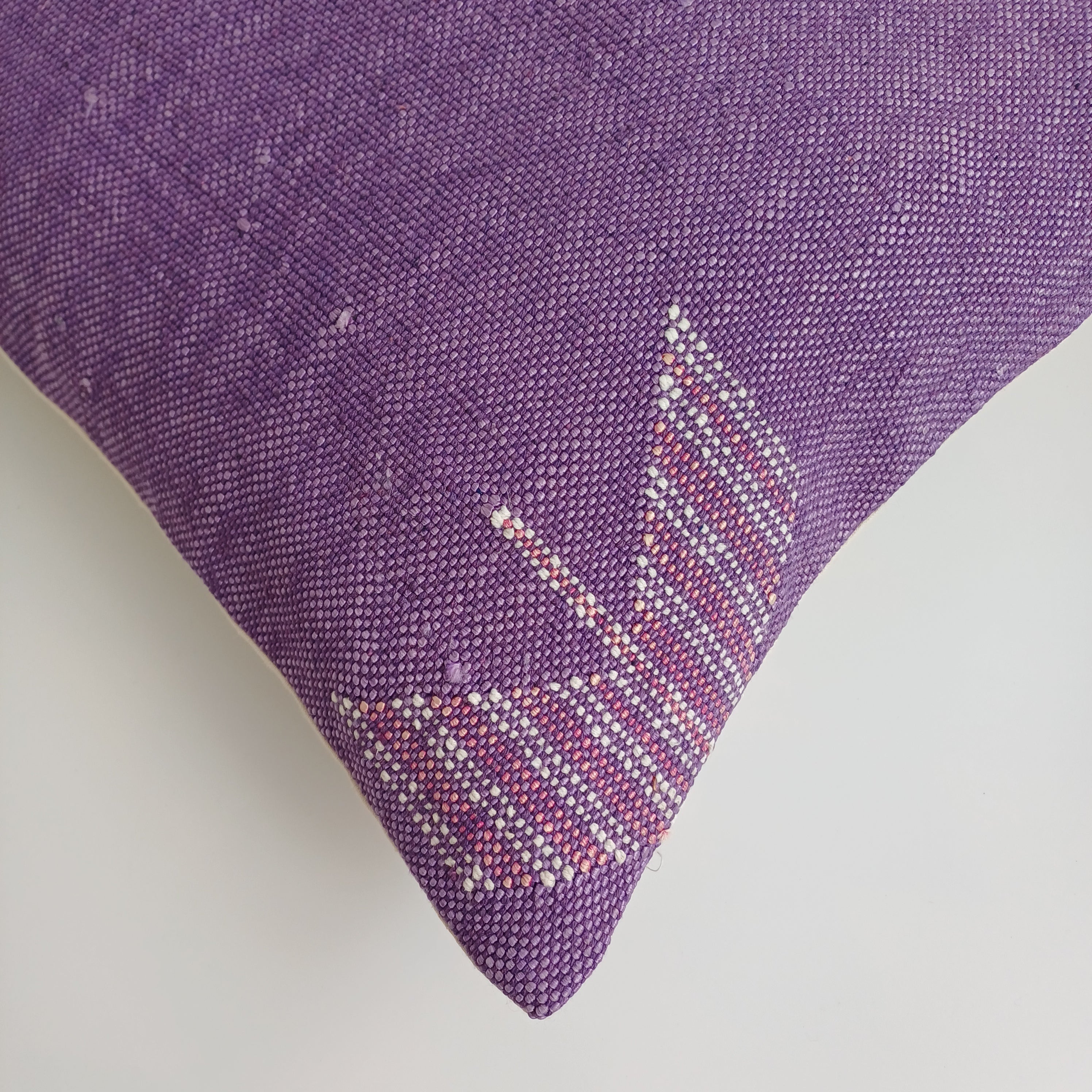 Moroccan Handmade Purple Cactus Silk Cushion Cover 16''x16'' / 40x40 CM
