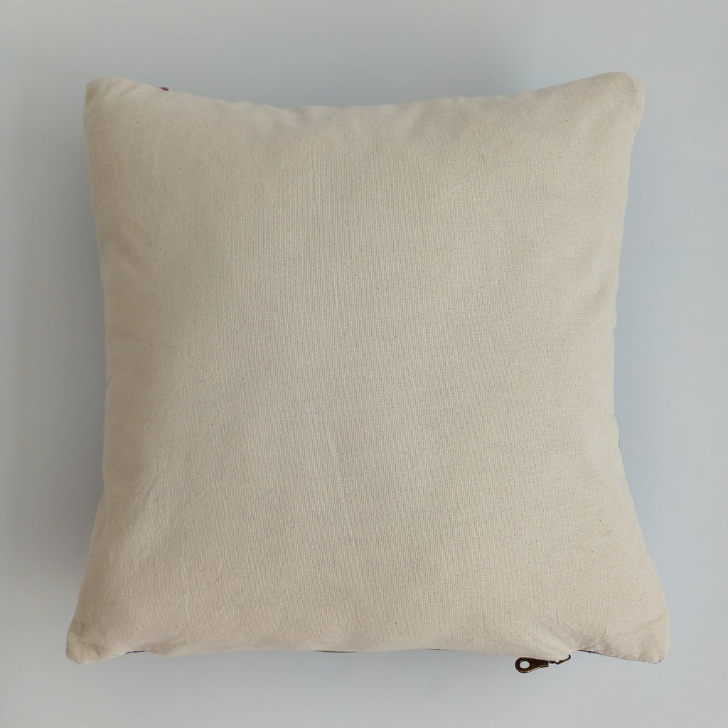 Moroccan Handmade Purple Cactus Silk Cushion Cover 16''x16'' / 40x40 CM